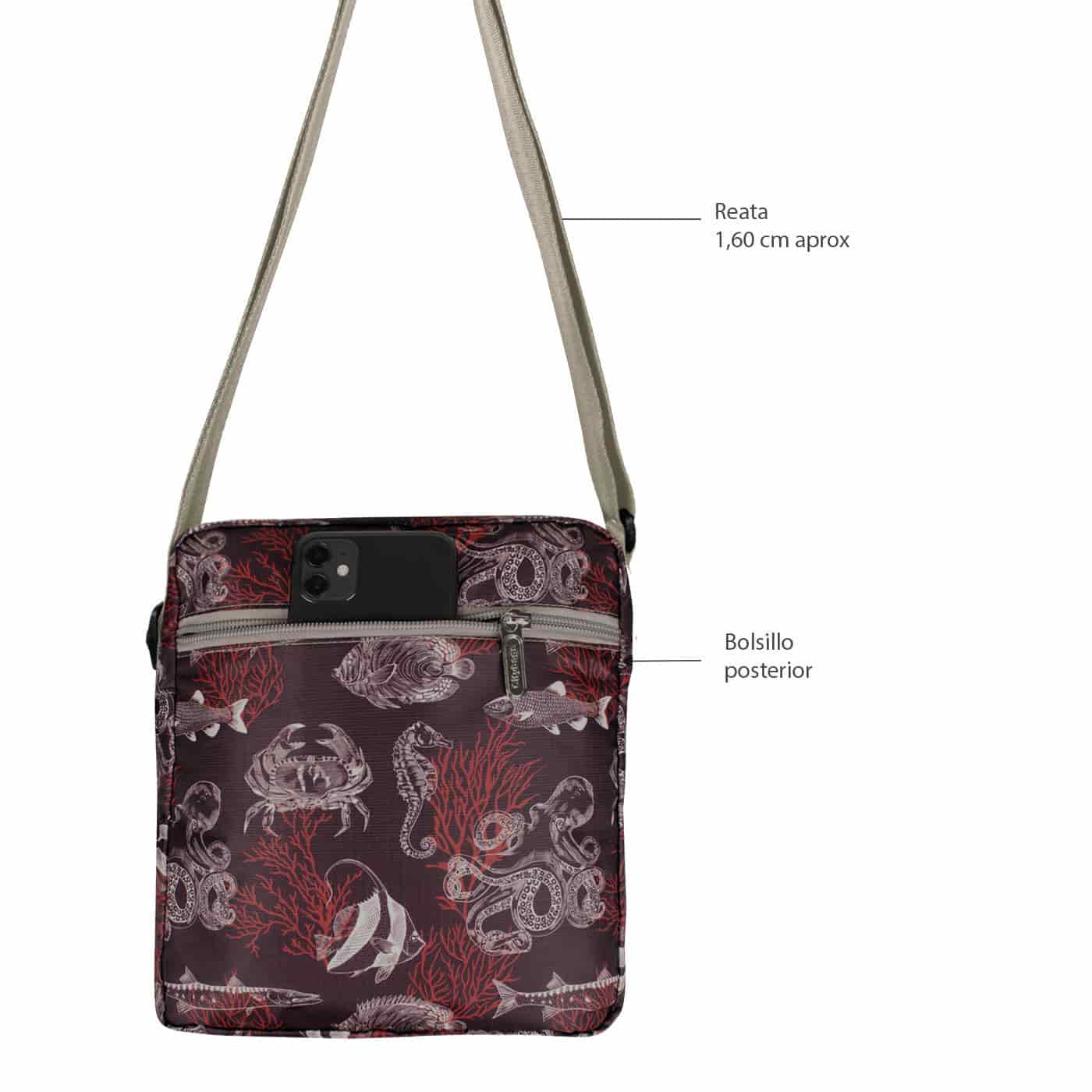 Bolso Manos libres Viajero Citybags Ultra Estampado Coral - miniatura 4
