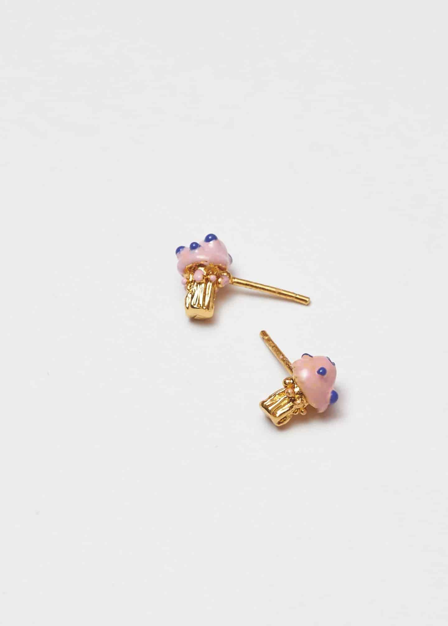 aretes seticas rosa - miniatura 1