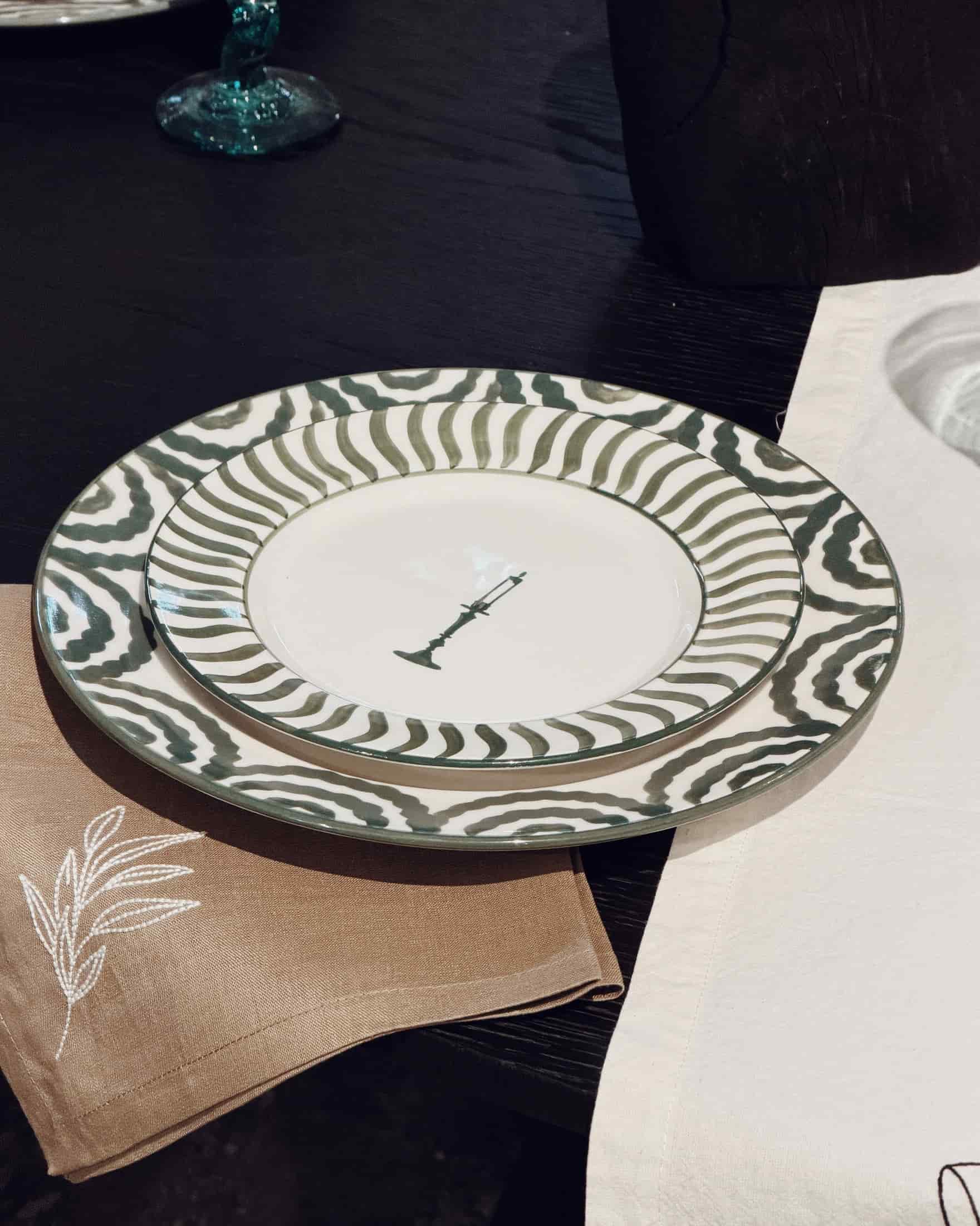 SET X2 DINNER PLATE - GREEN - miniatura 2