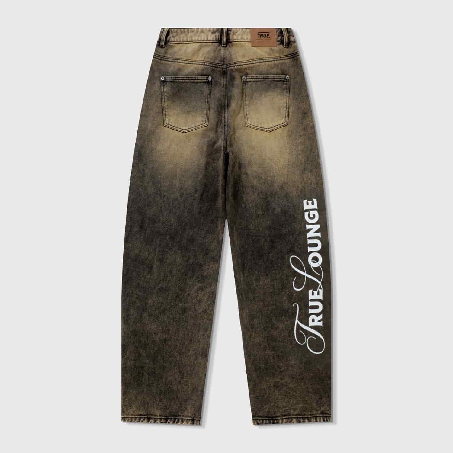 Lounge Printed Denim Pants - Brown - miniatura 5