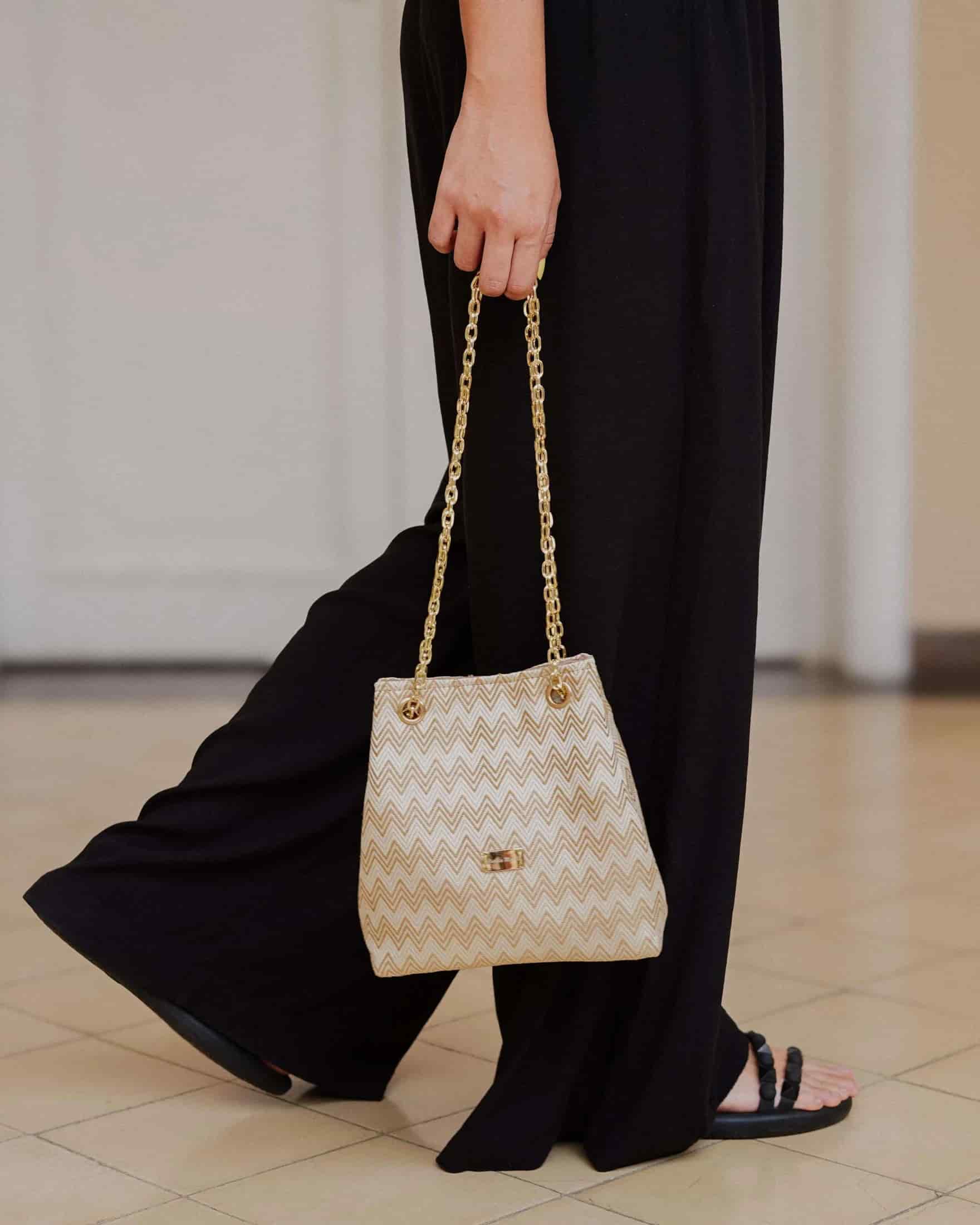 Bolso Camelia Pequeño – Beige/Blanco - miniatura 3