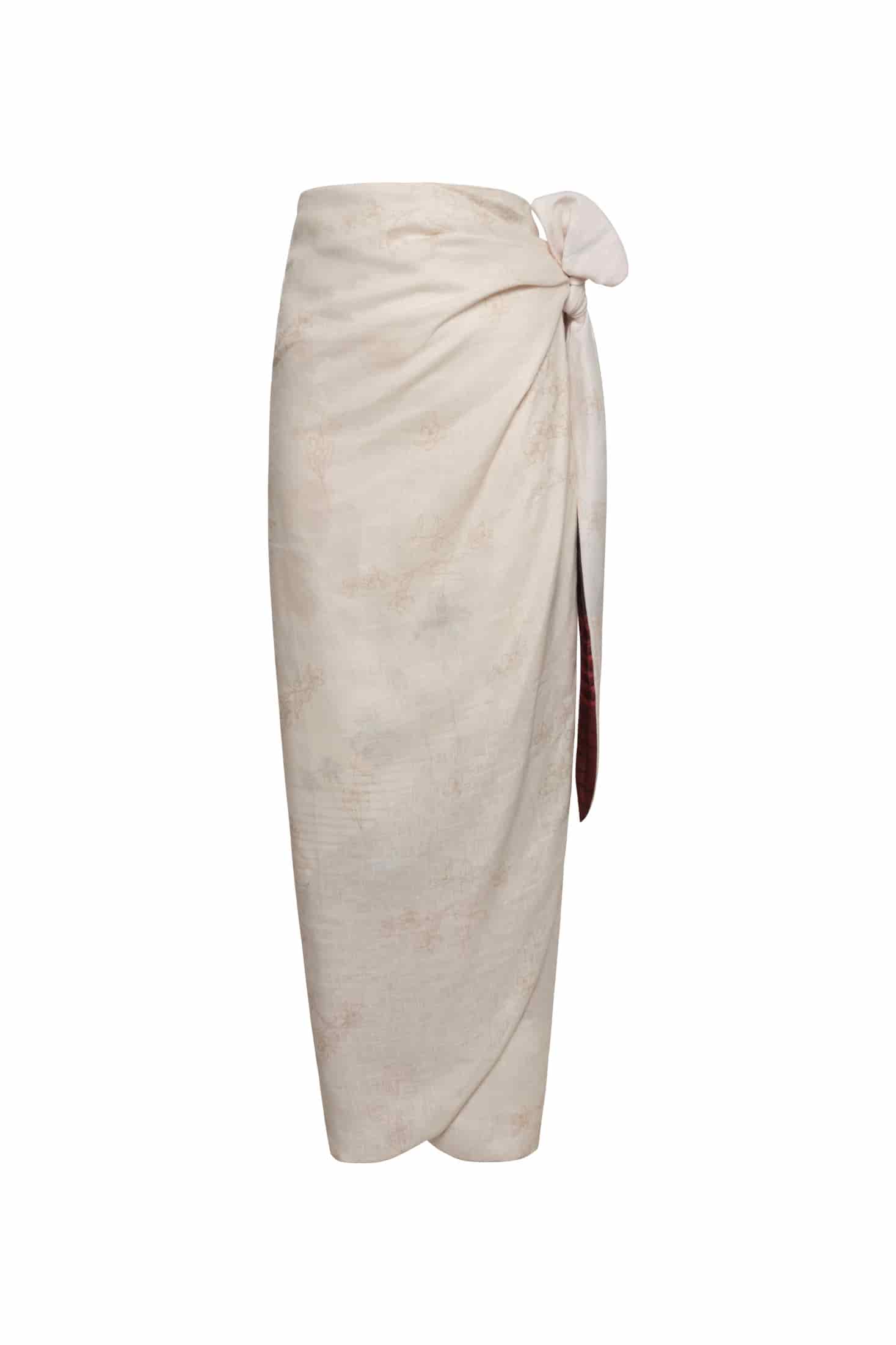 Mapara Linen Skirt / Red Tropical Landscape - miniatura 4