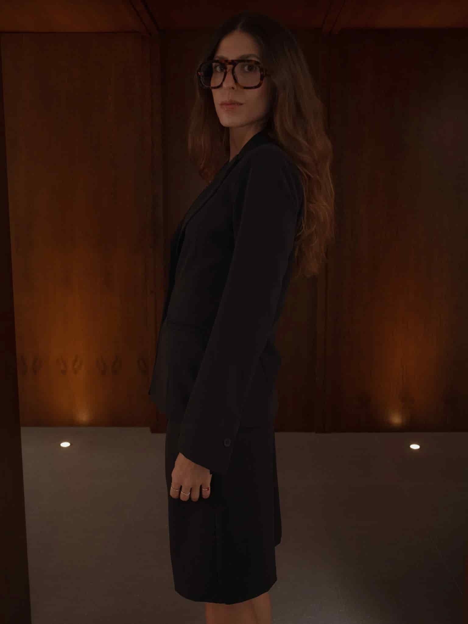 WAIST CLASSIC BLAZER - BLACK - miniatura 7