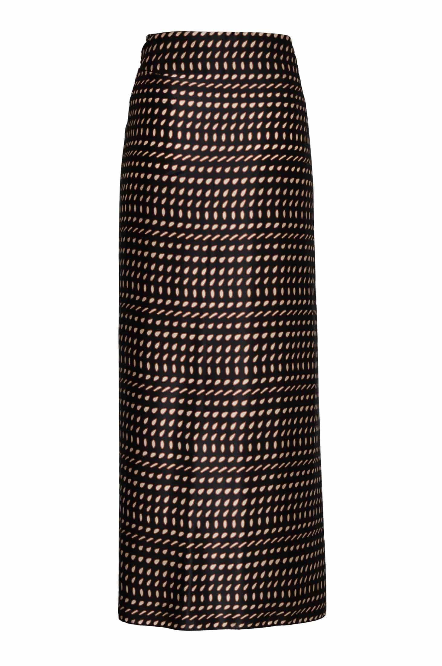 Mapara Satin Silk Skirt / Black & Ivory Seeds - miniatura 3