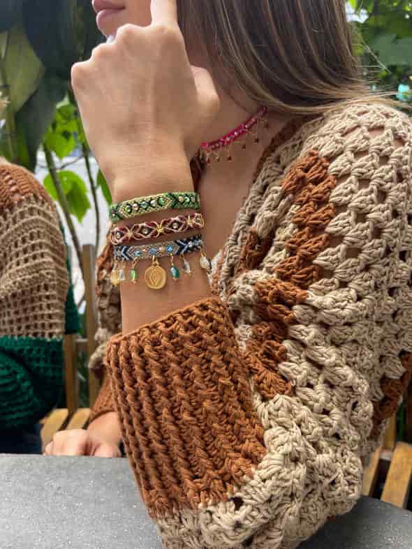 Free Spirit Bracelet with Rings - Brown - miniatura 4
