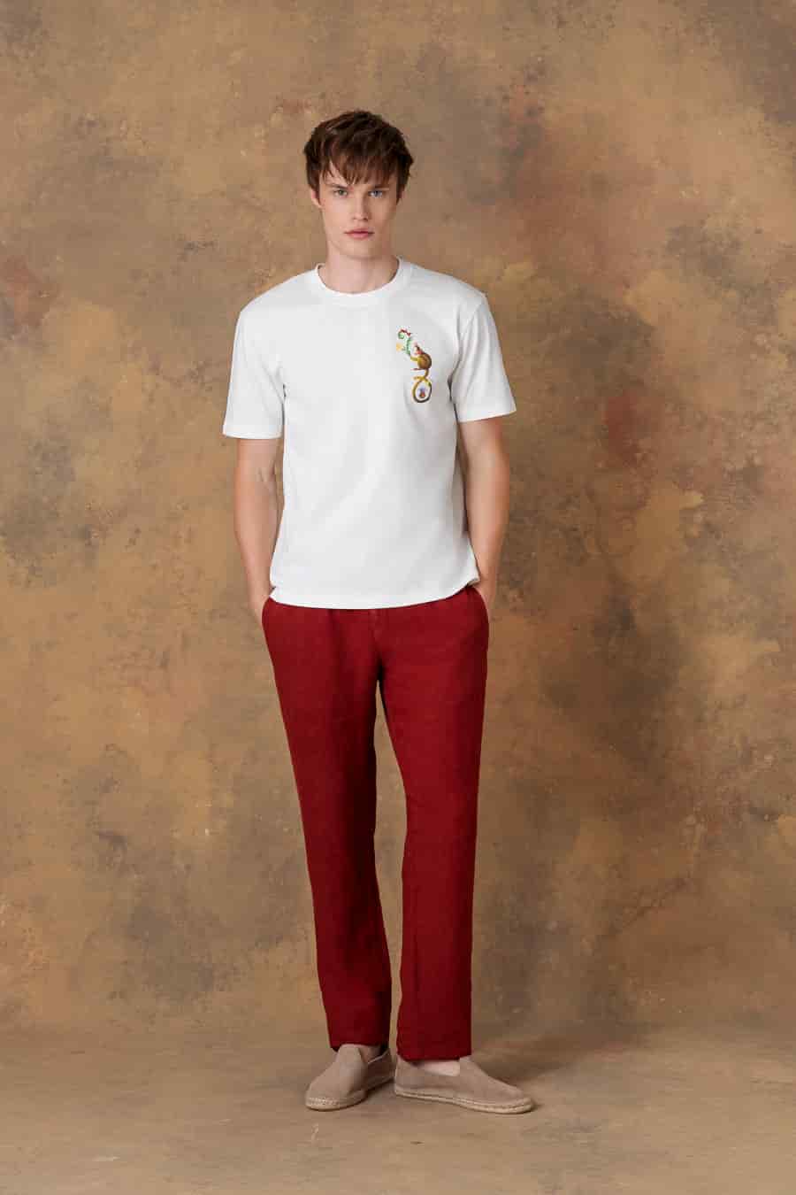 Men's cotton t-shirt satyr white - miniatura 1