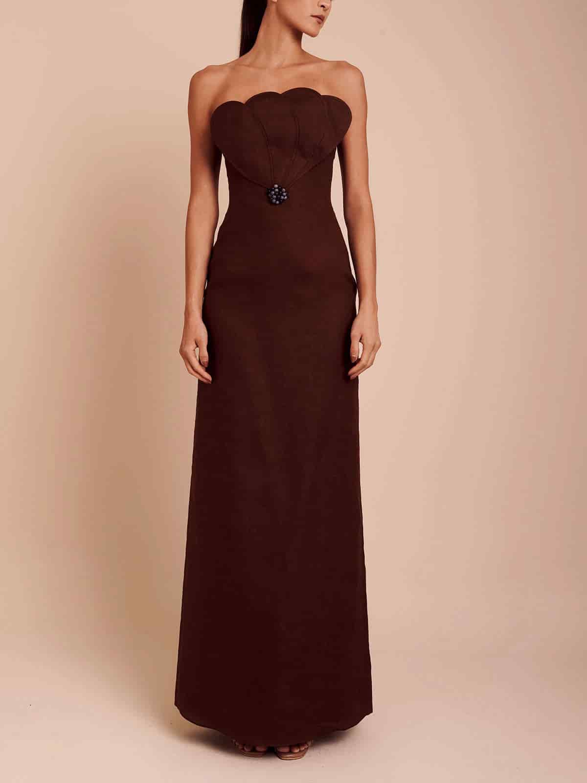 BIANCA DRESS UMBER BROWN - miniatura 2