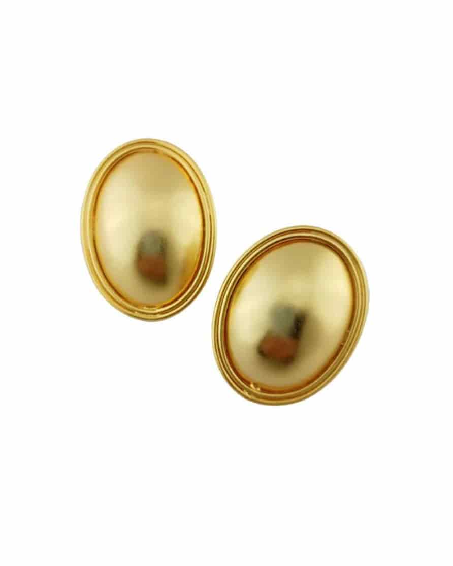 Aretes Topos ovalados doble hilo medianos Dorado Mate - miniatura 1