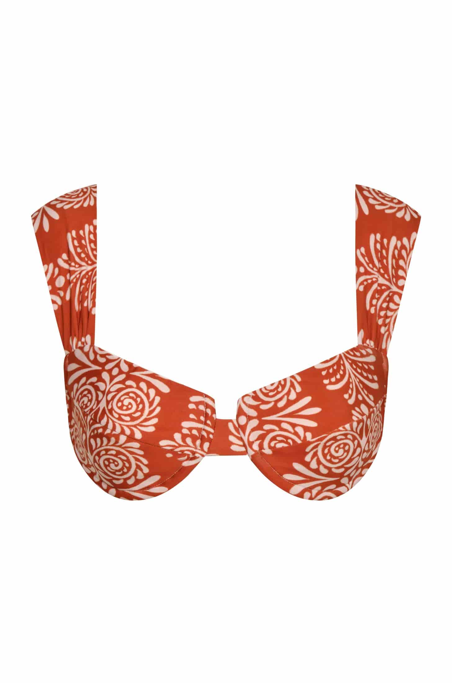 Sabina Top / Red Arabesque - Orange Stripes - miniatura 1