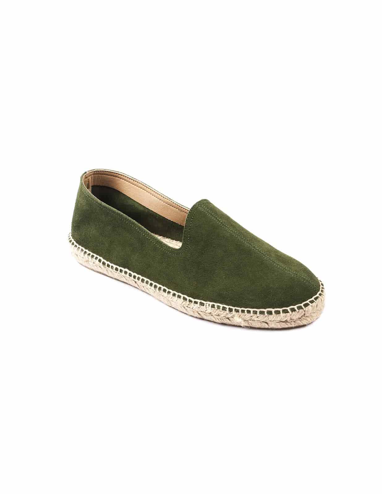Men's leather espadrille dark green - miniatura 3