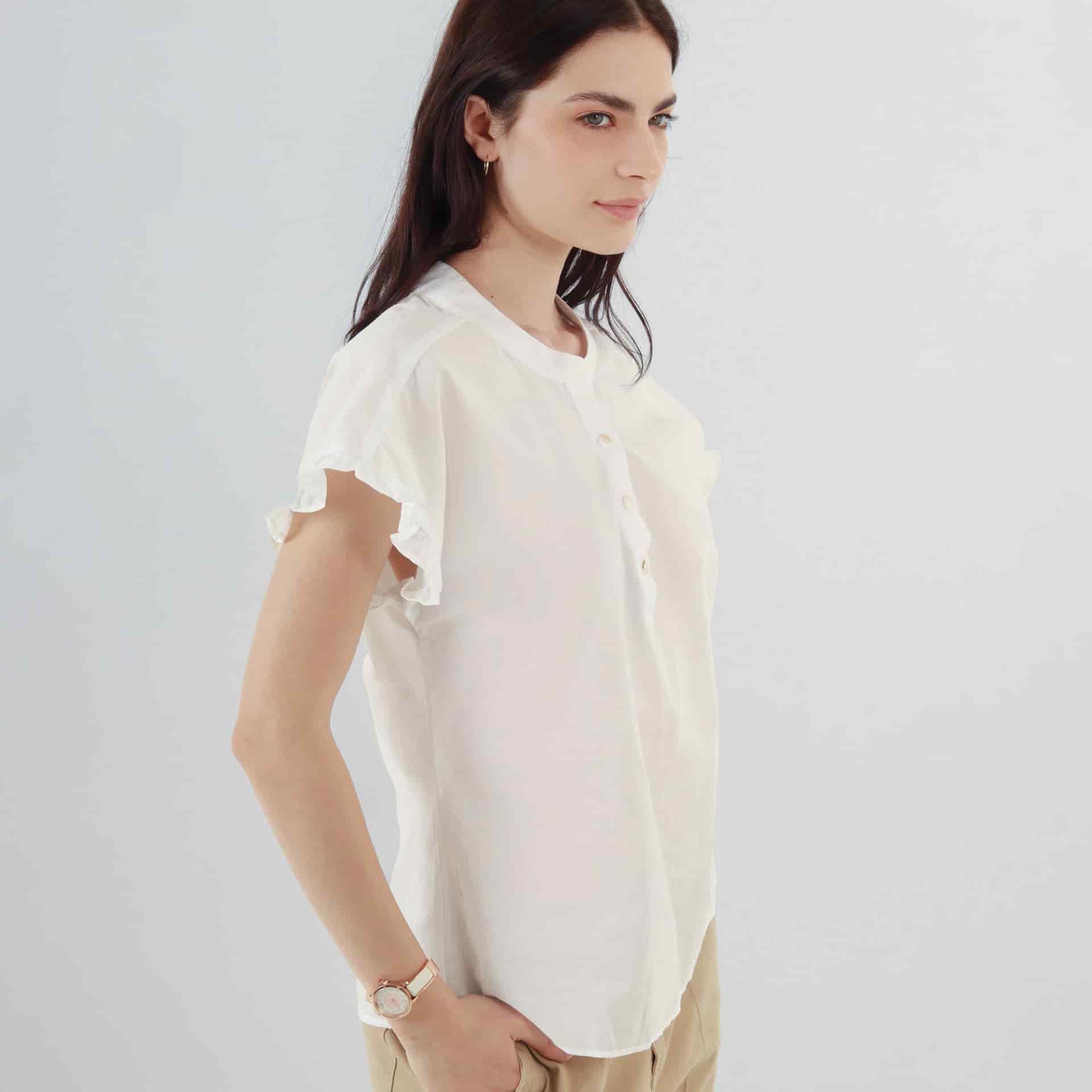 Blusa Cuello V Manga Corta - miniatura 1