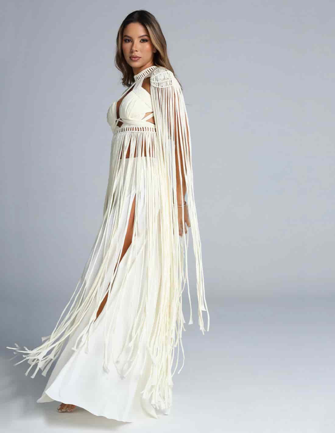 Vestido Cadere Marfil - miniatura 5