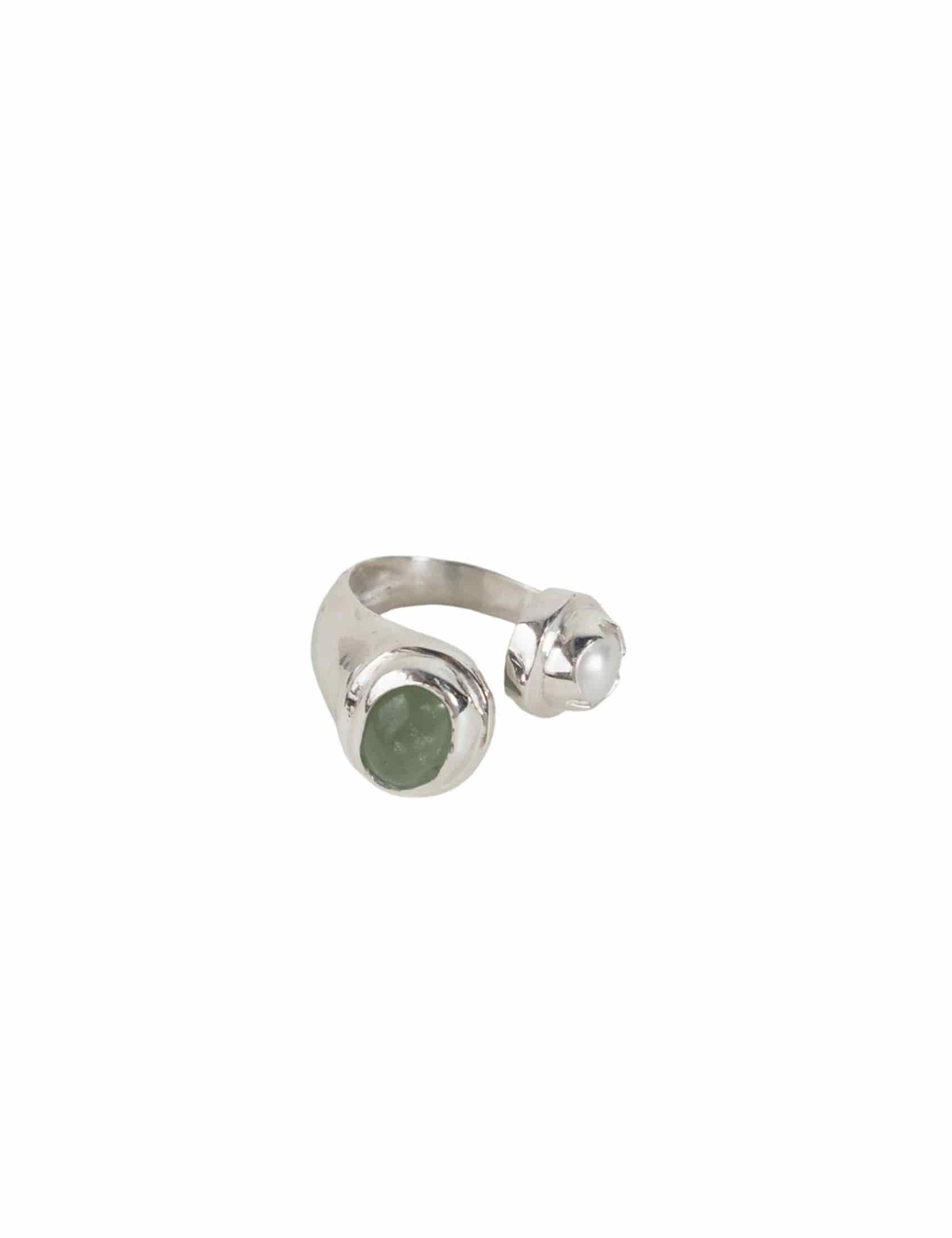Anillo Lado Revés Crisoprasa - miniatura 1