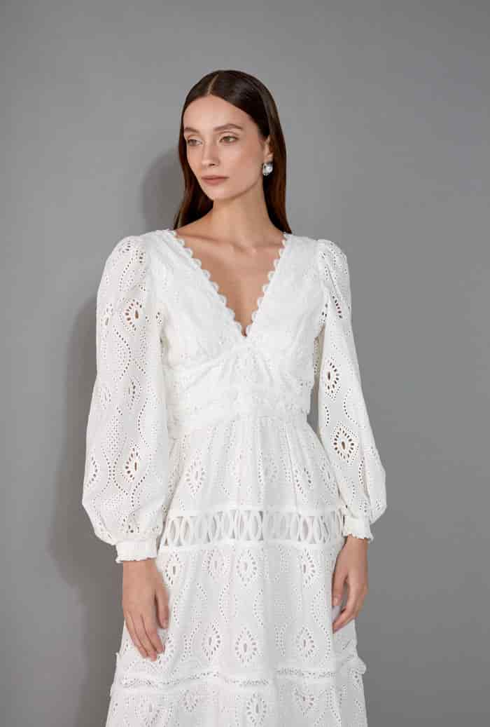 AMARANTA MAXI DRESS WHITE - miniatura 3