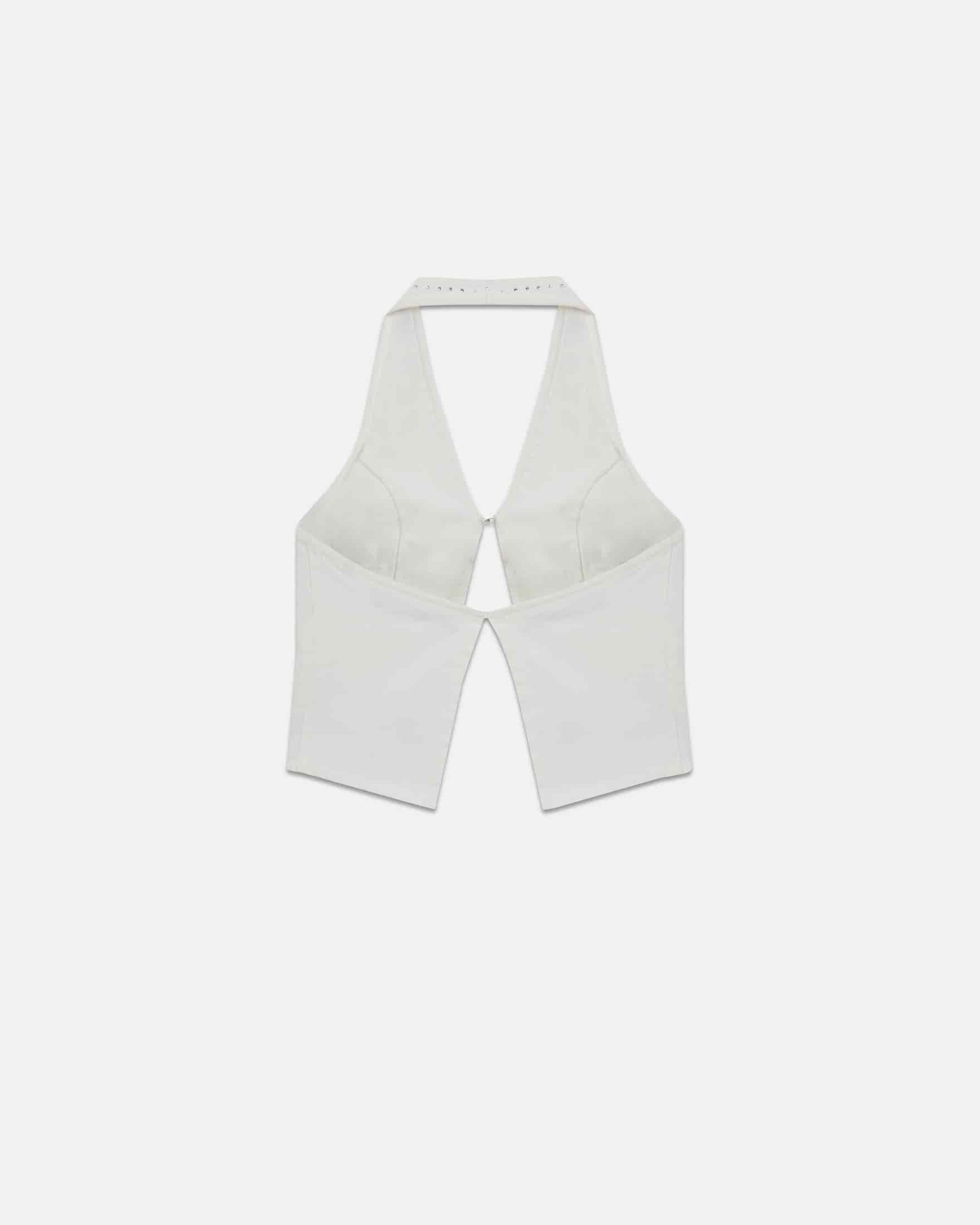 W Basics Rhinestone Top Vest White - miniatura 3