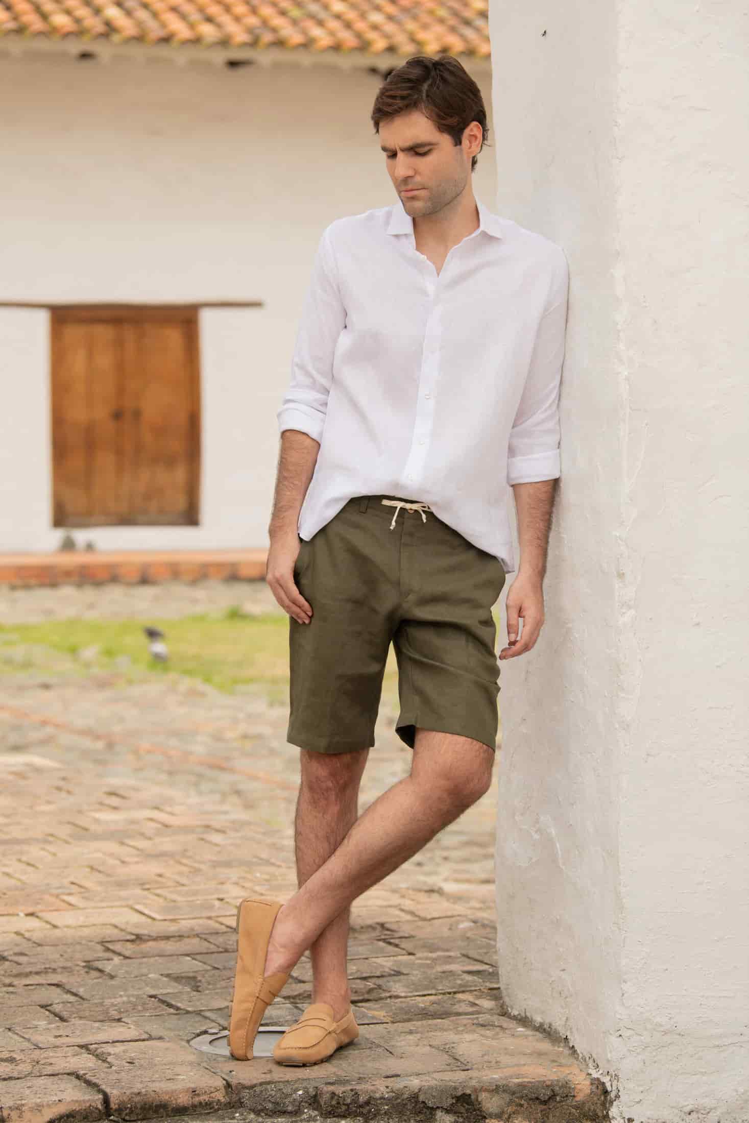 Camisa Classic Fit 100% Lino Blanco - miniatura 6