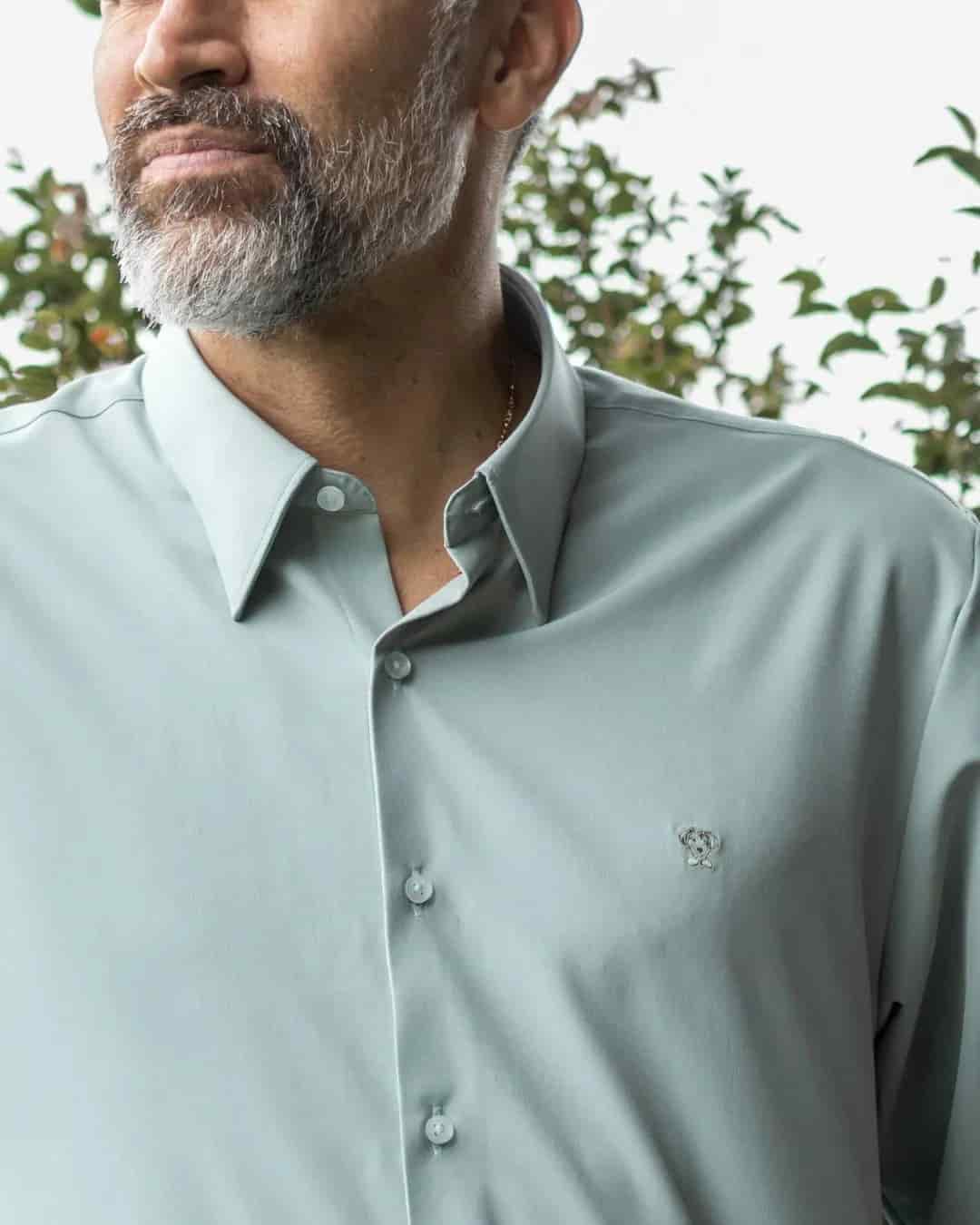 Camisa Performance Antiarrugas Verde Sage - miniatura 7
