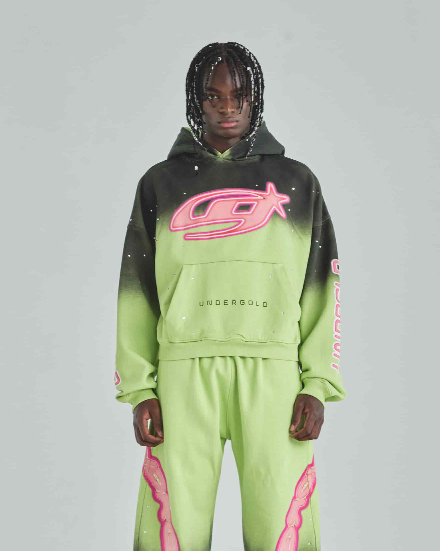 Act 1 Neon Boxy Fit Hoodie Faded Green - miniatura 2