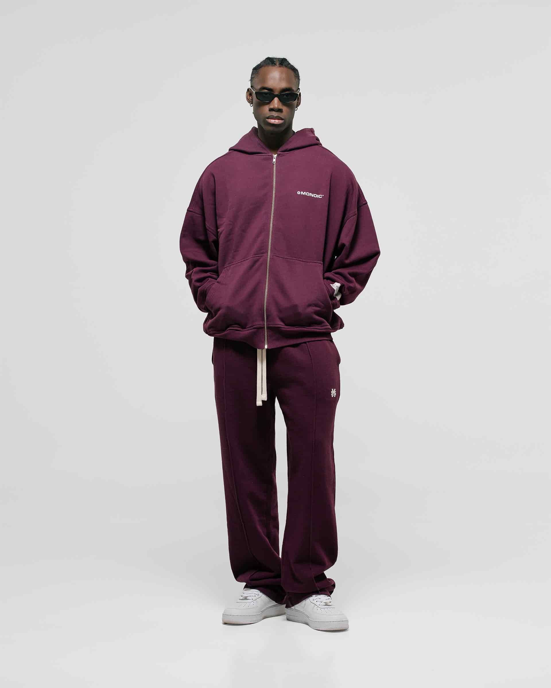 Zip Hoodie Oversized Básico V3 - Burgundy - miniatura 3