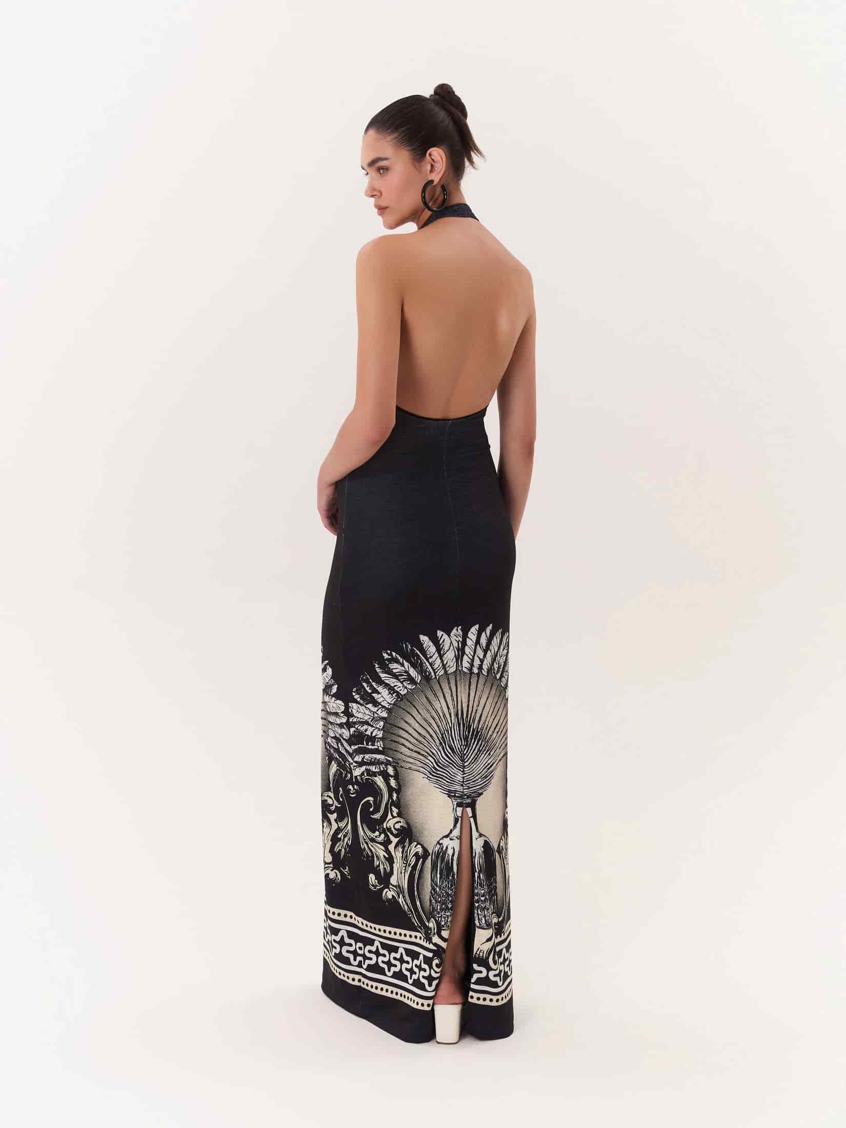 Halter Maxi Dress Solar - Negro - miniatura 3