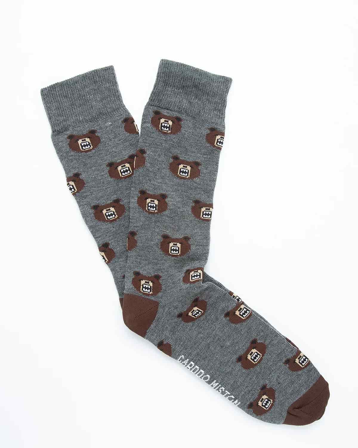 Medias Algodón Estampado Osos - Fondo Gris - miniatura 2