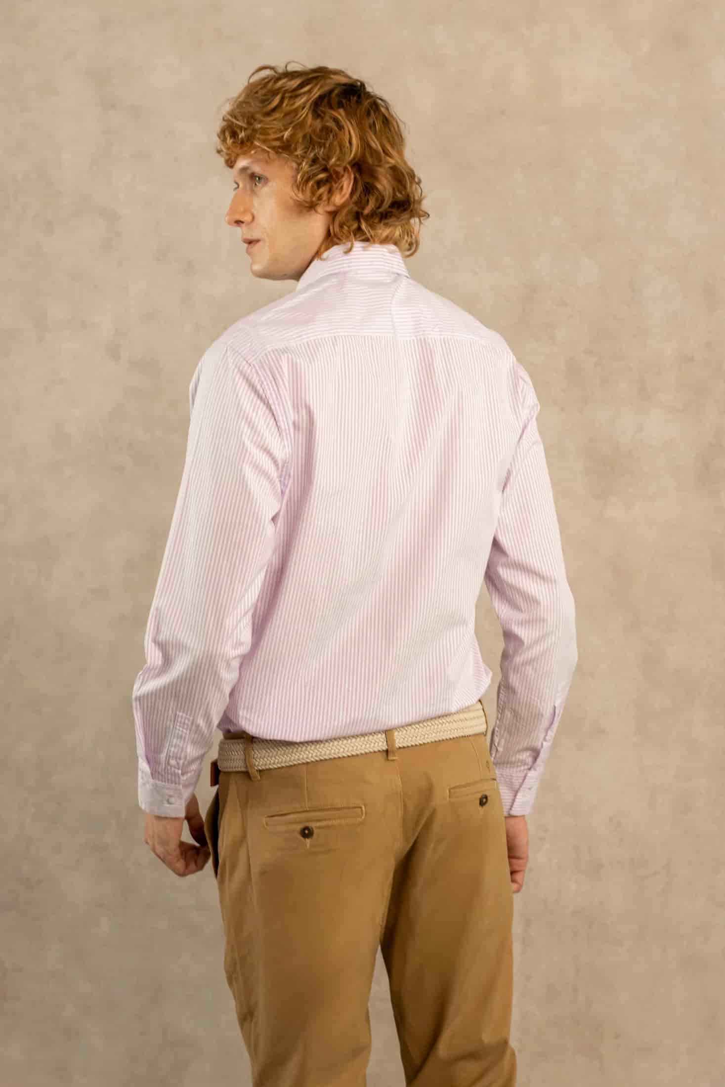 Camisa Antimanchas Popelina Rayas Lilac Logo Contraste - miniatura 10