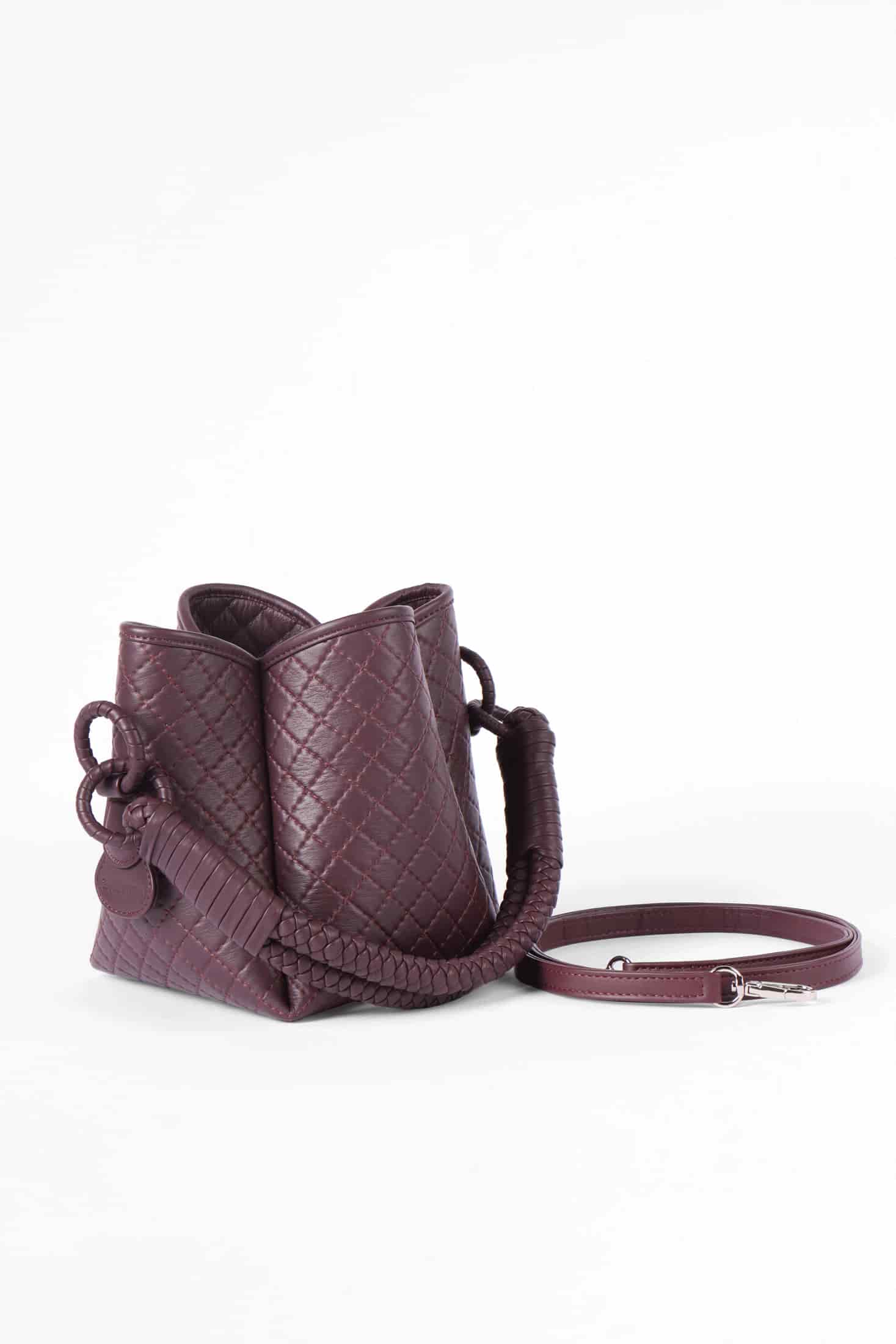 Tulip Mini Bucket Bag, Burgundy - miniatura 5