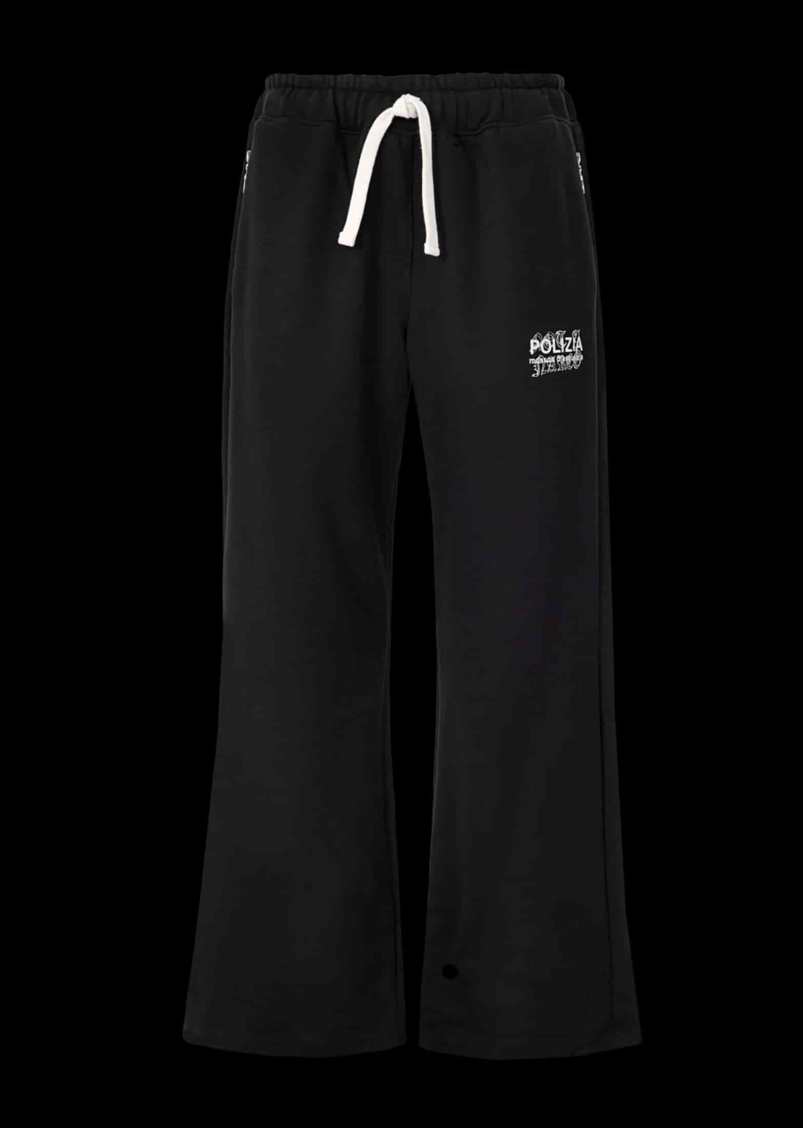 POLIZIA BLACK FLARED SWEATPANTS - miniatura 1