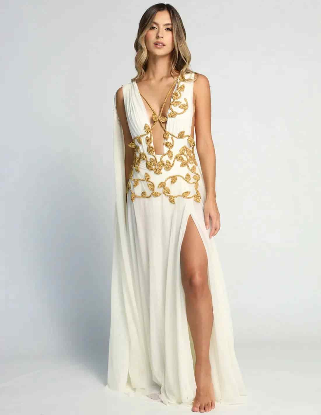 Vestido Copernico Ivory + Gold - miniatura 1