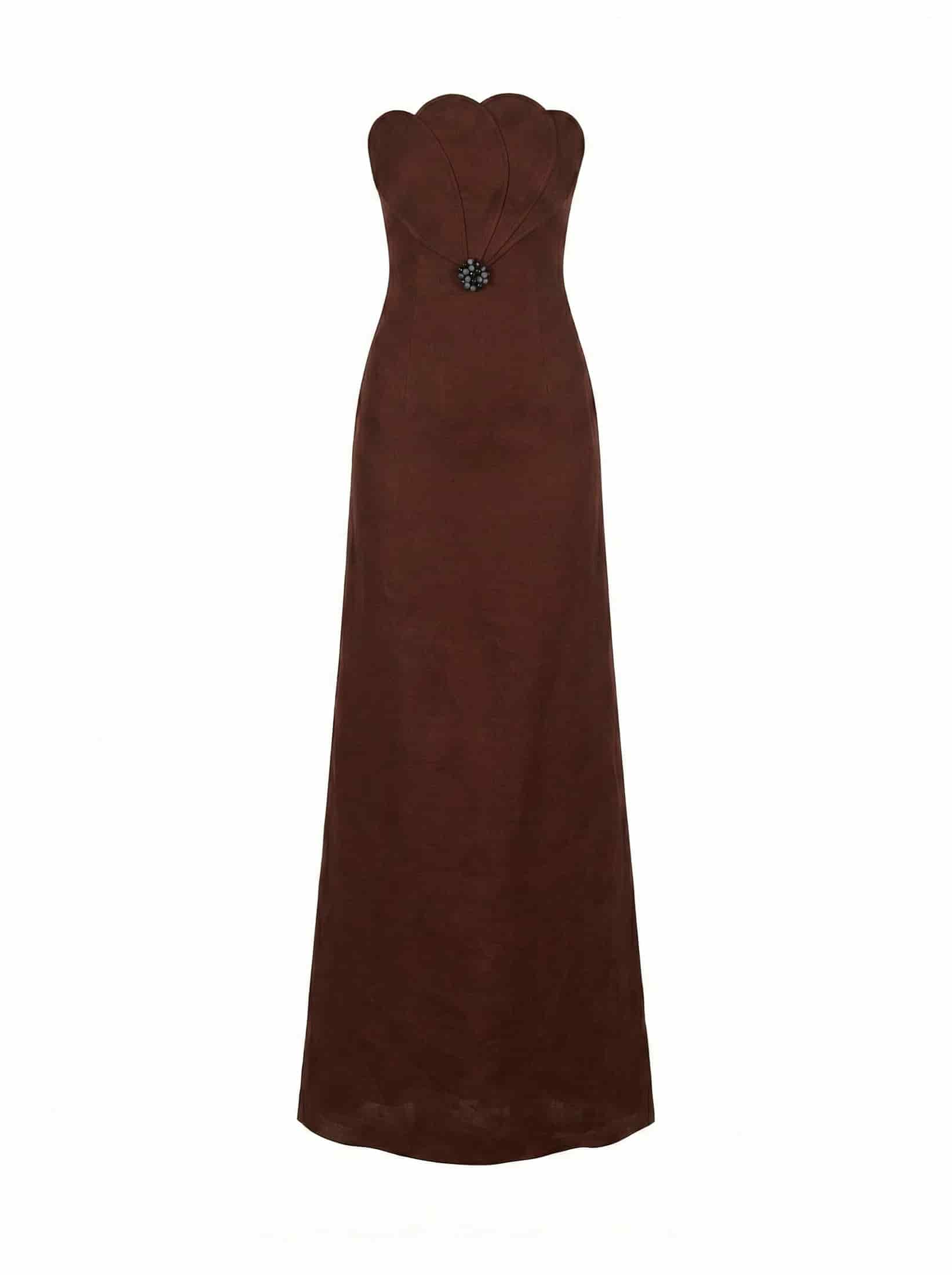 BIANCA DRESS UMBER BROWN - miniatura 1