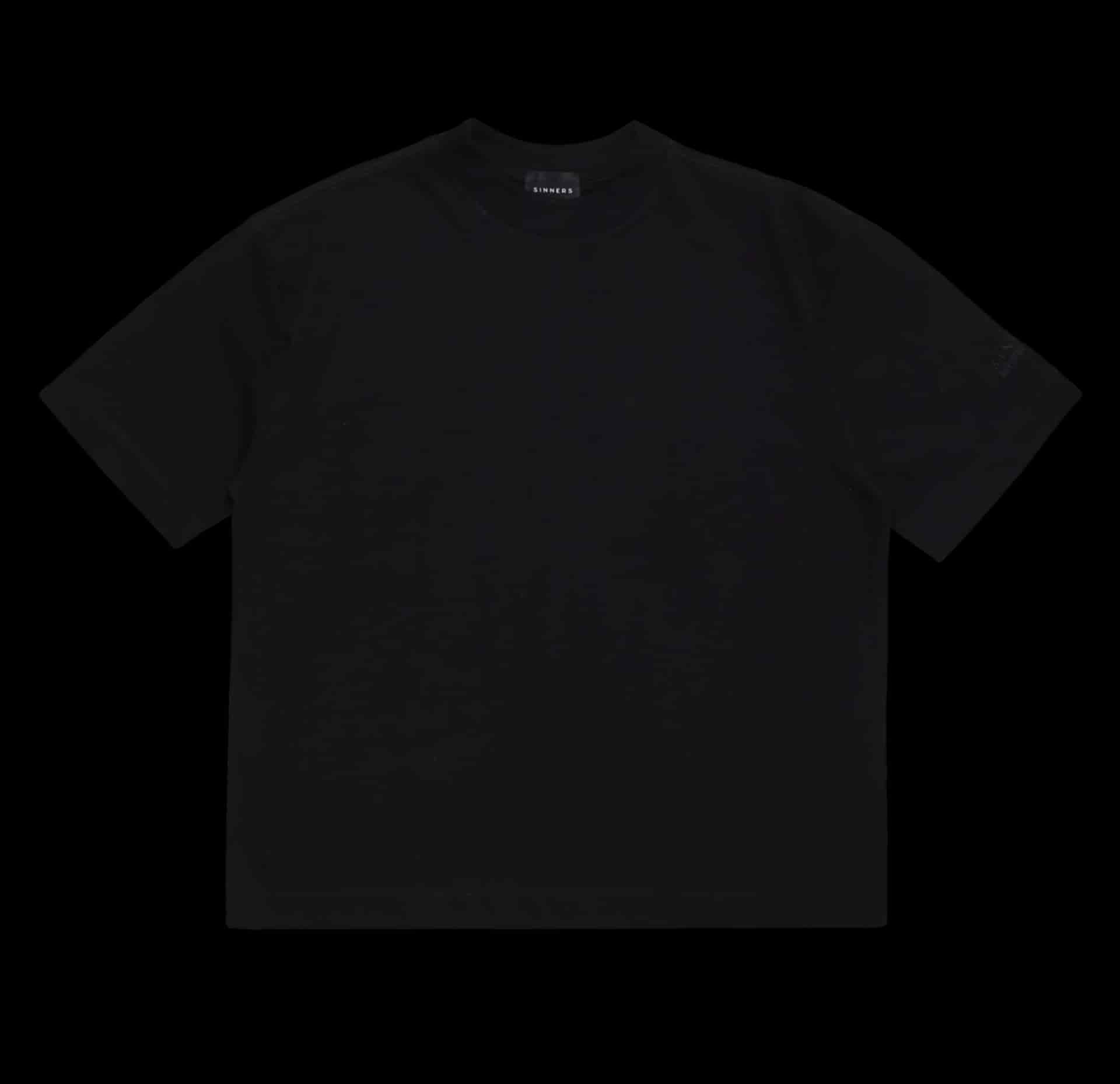 RHINESTONE LOGO BLACK T-SHIRT - miniatura 1