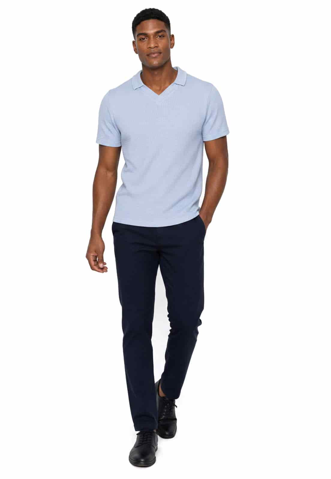 Polo tejida azul - miniatura 3