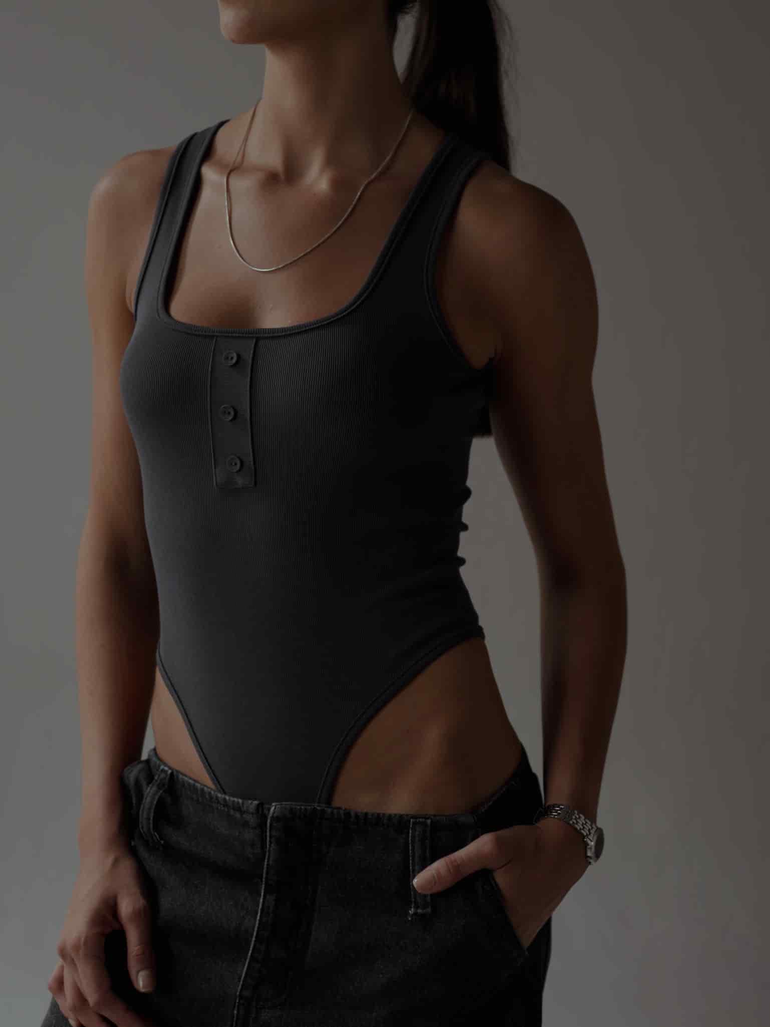 HALF BUTTON BODY - DARK GRAY - miniatura 13