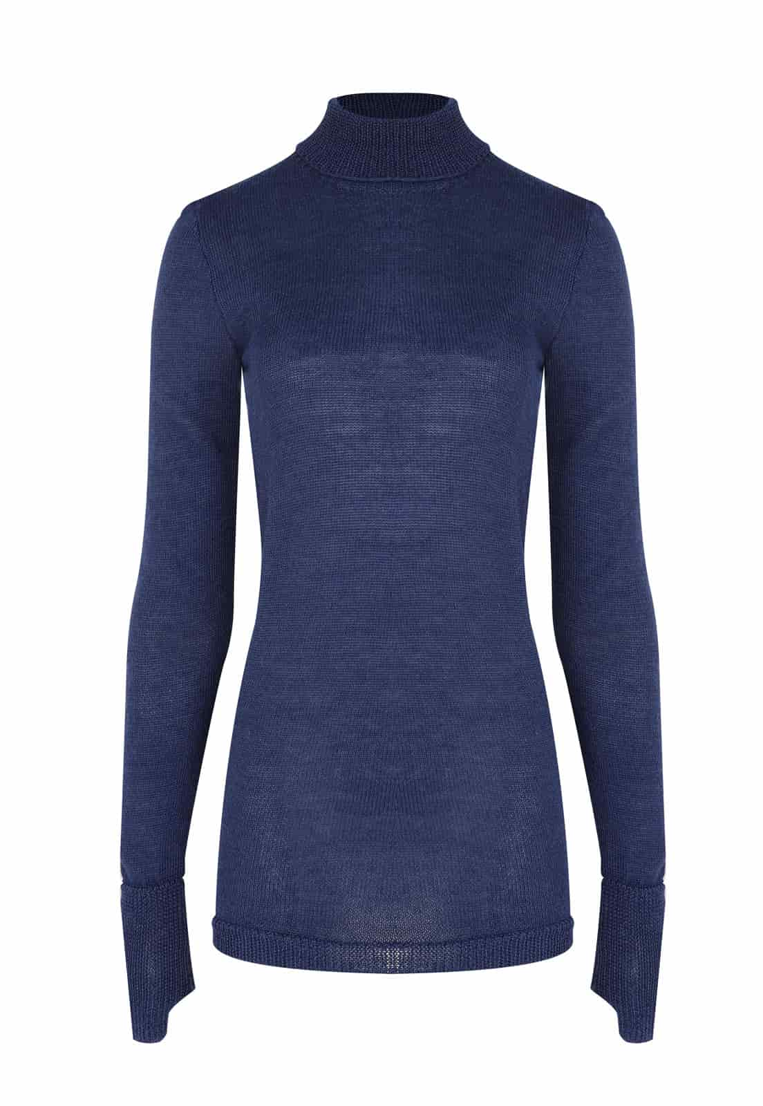 BABY ALPACA SILK KNITTED TURTLENECK SWEATER - miniatura 12