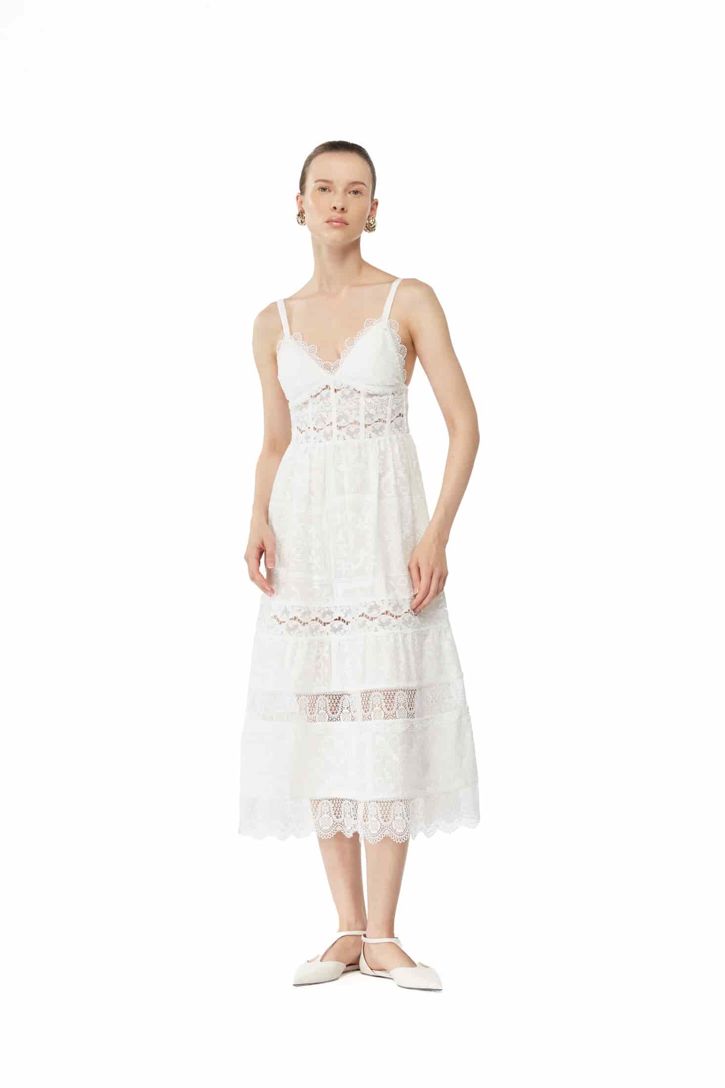 AMARELLE MIDI DRESS WHITE - miniatura 1