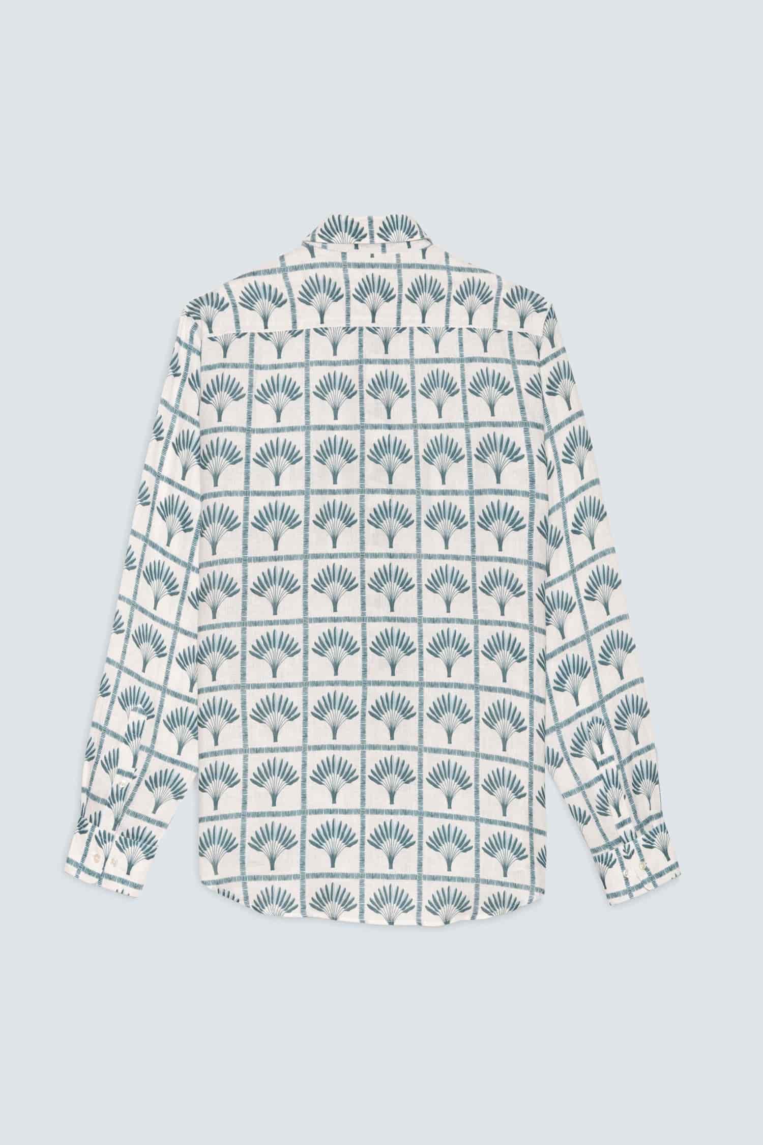 Men's linen shirt navy palmar - miniatura 2