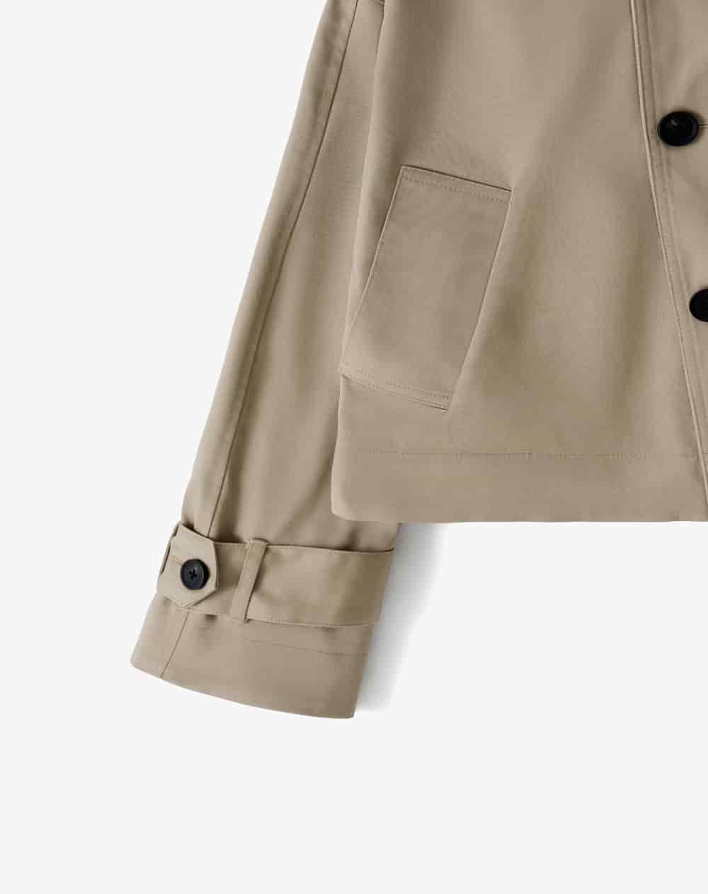 Chaqueta regular sin capucha kaki mujer - miniatura 3