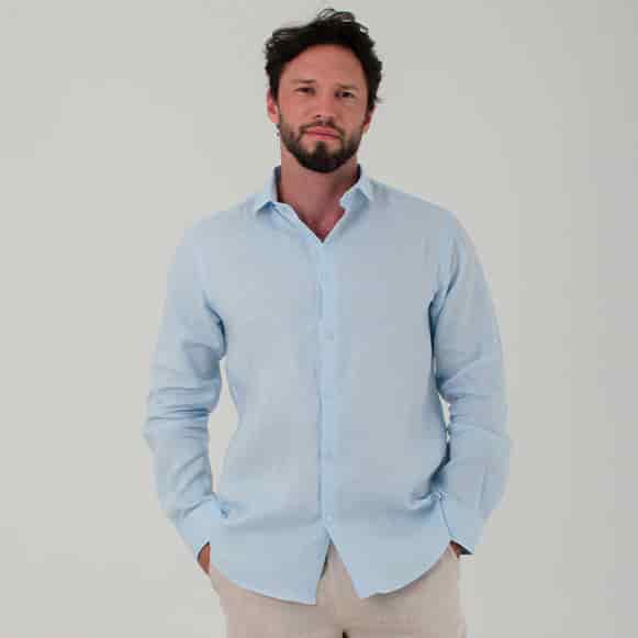 CAMISA ML 100% LINO HOMBRE - miniatura 1