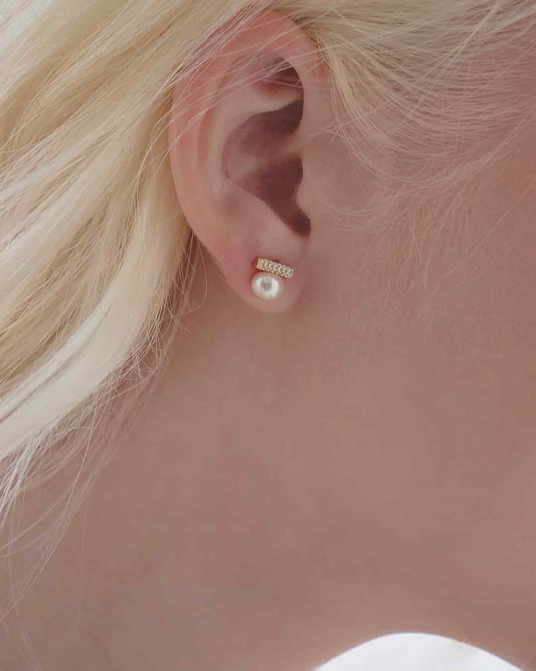 Aretes Perla y Cristales - miniatura 4