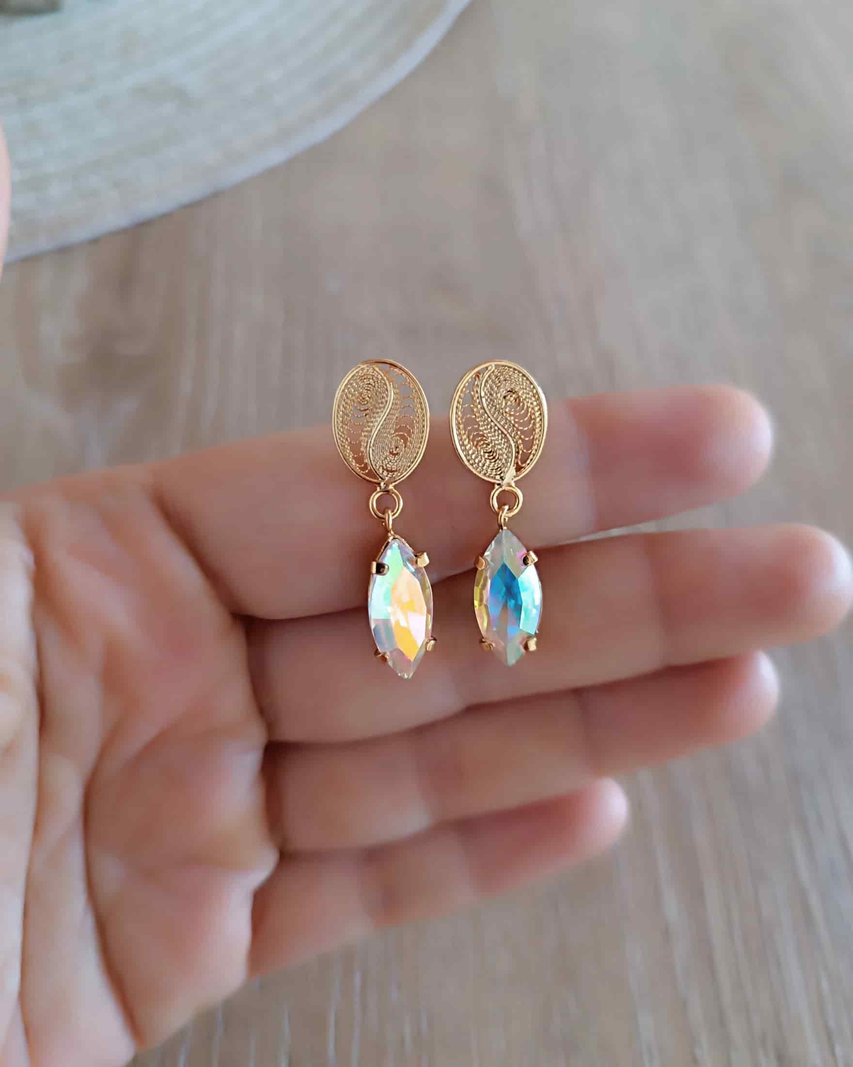 Aretes granito de café y cristal boreal - miniatura 6