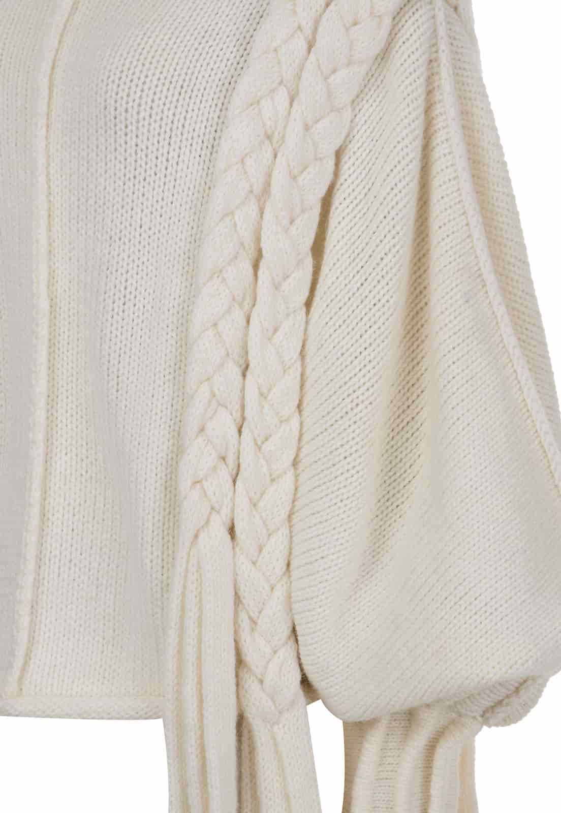 KNITTED SWEATER WITH LONG BRAIDS - miniatura 5