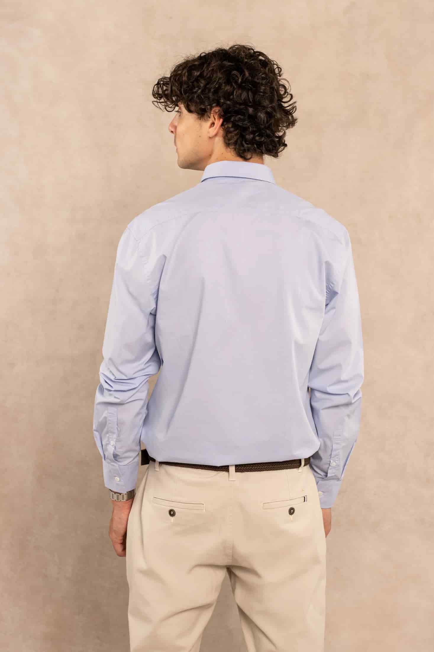 Camisa Antimanchas Popelina Light Blue - Talla Regular - miniatura 5