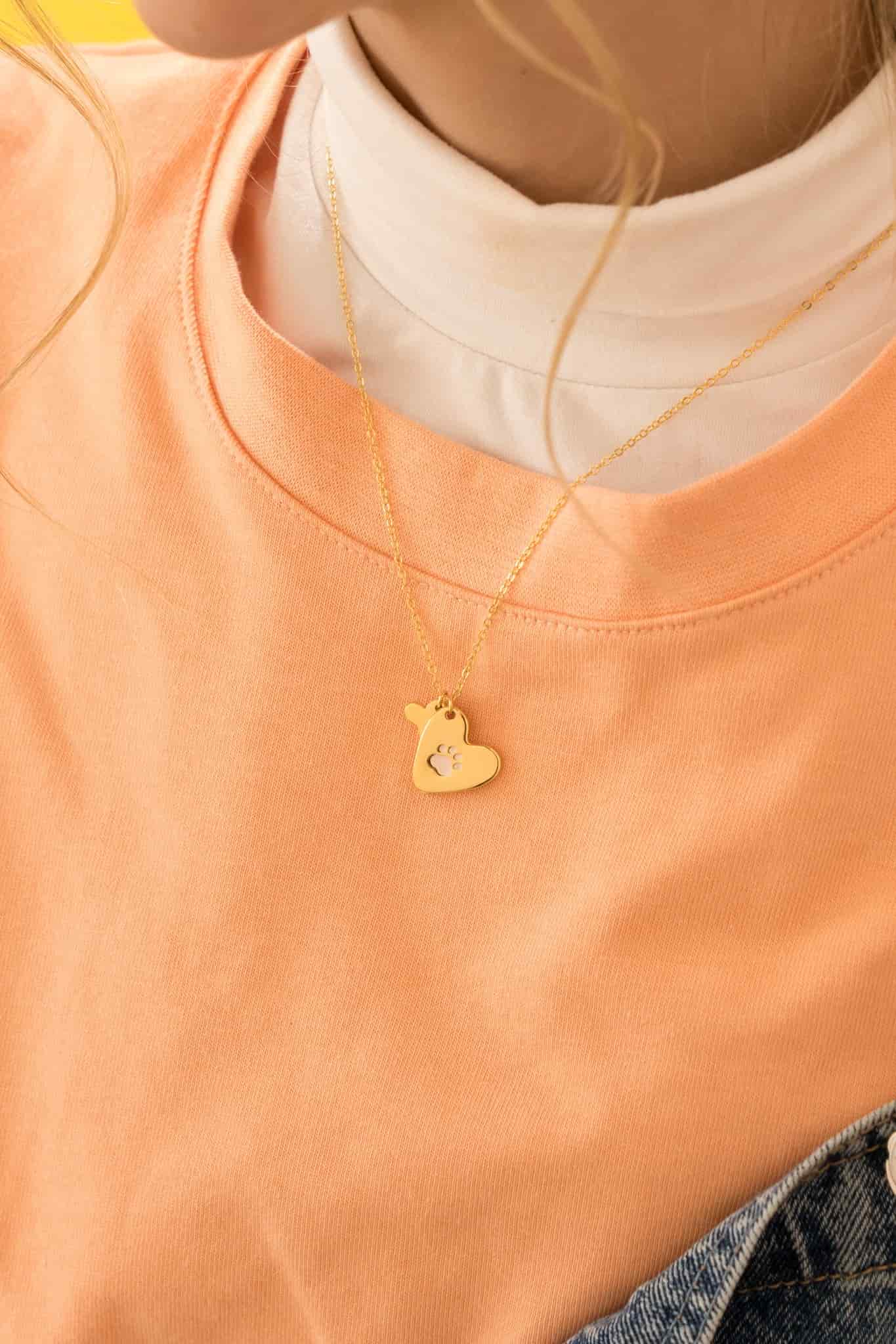 Collar Corazón Huella + Aretes - miniatura 2