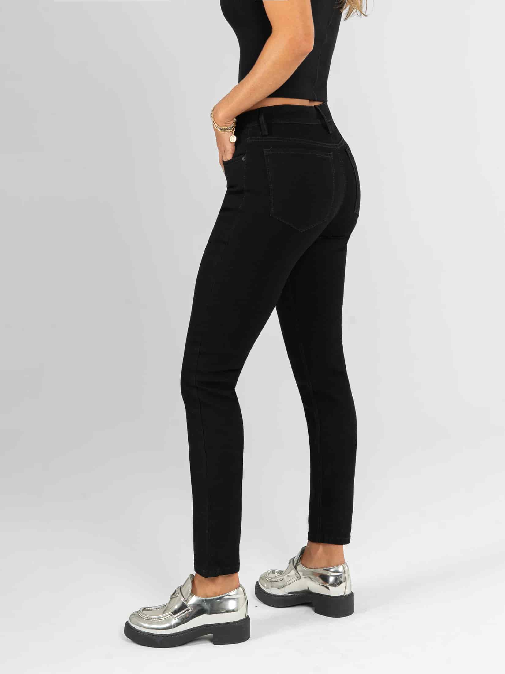 Ref: 066486 Jean Skinny stretch, tiro medio, tono negro. - miniatura 2