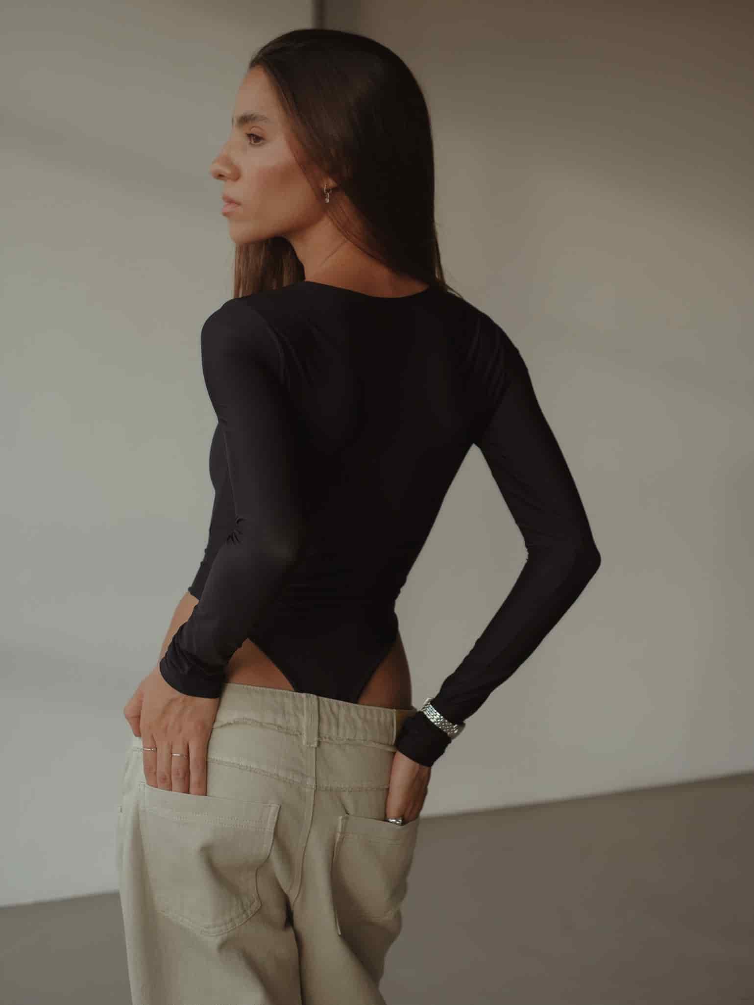 OPEN CURVE BODYSUIT - BLACK - miniatura 5