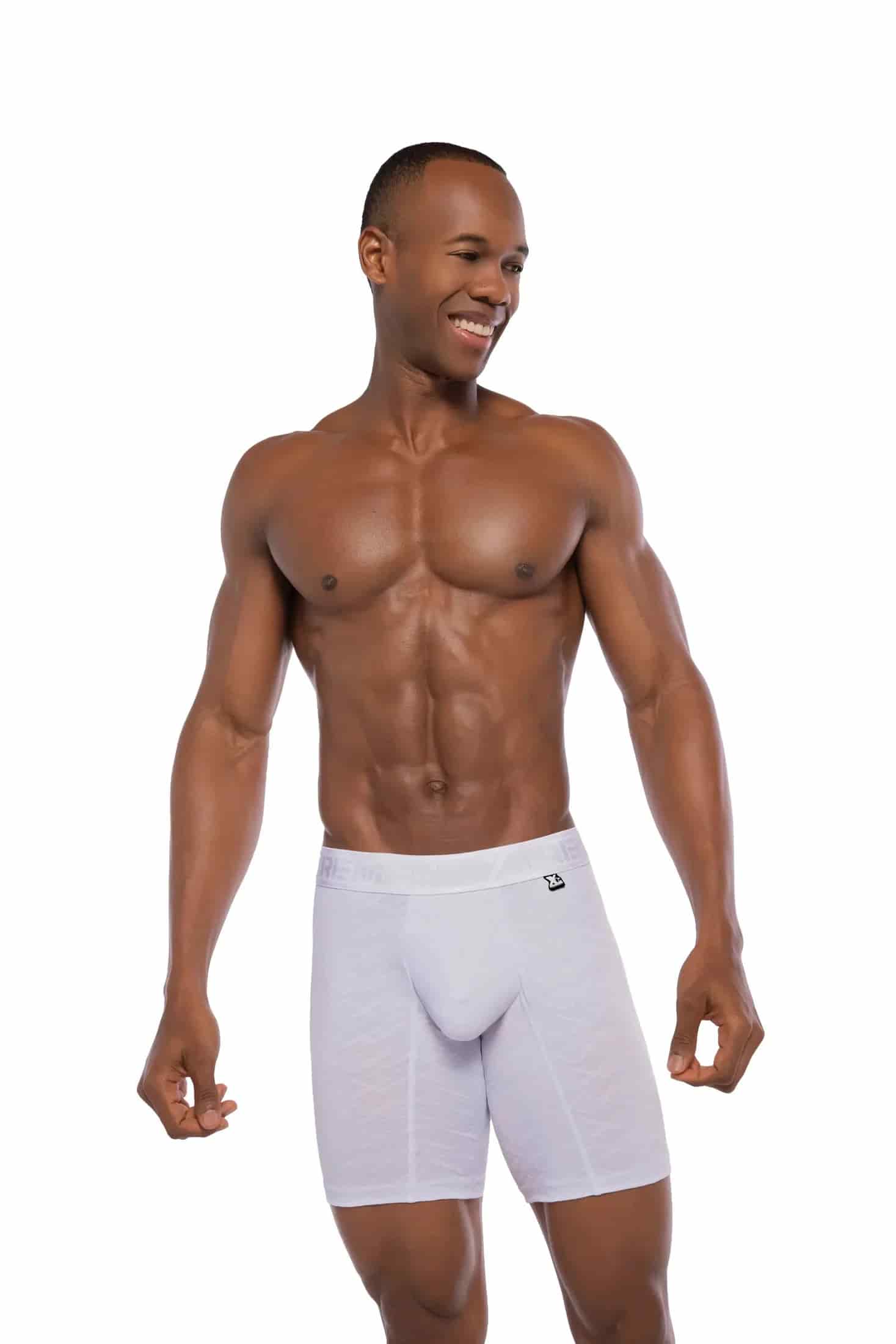 BOXER CLASICO LARGO MICROFIBRA JACQUARD GEMA BLANCO - miniatura 1