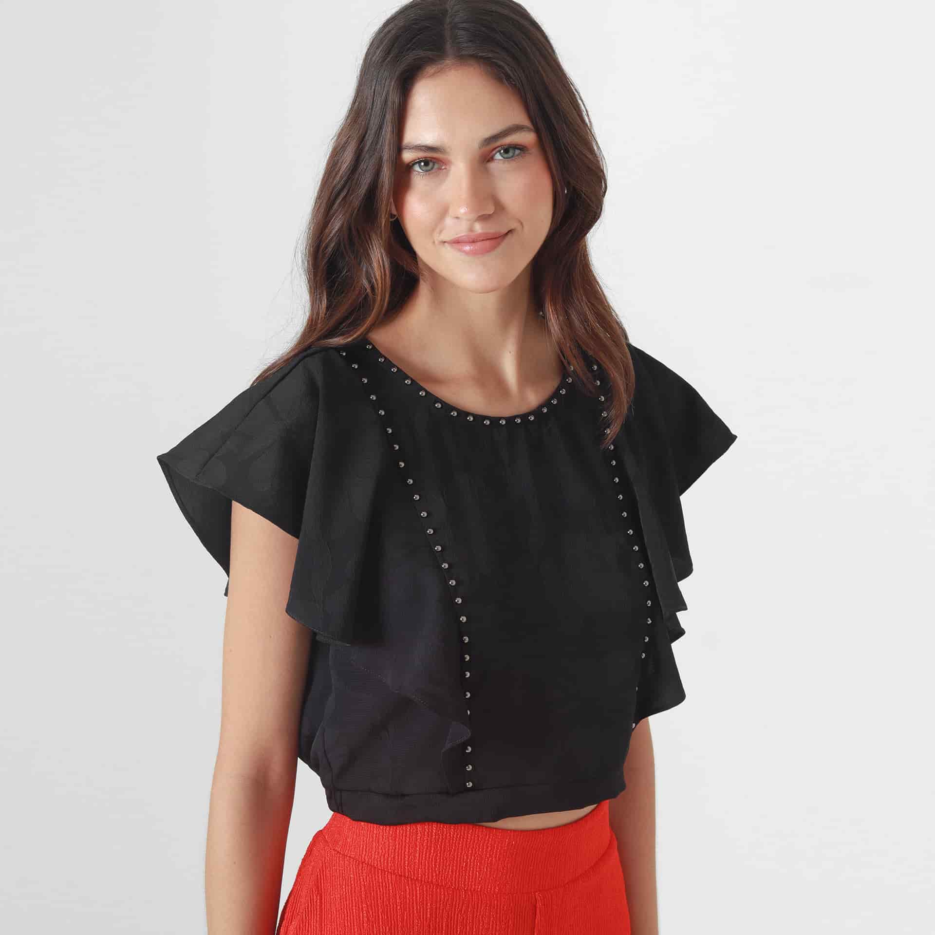 Blusa Cuello Redondo Manga Corta - miniatura 4