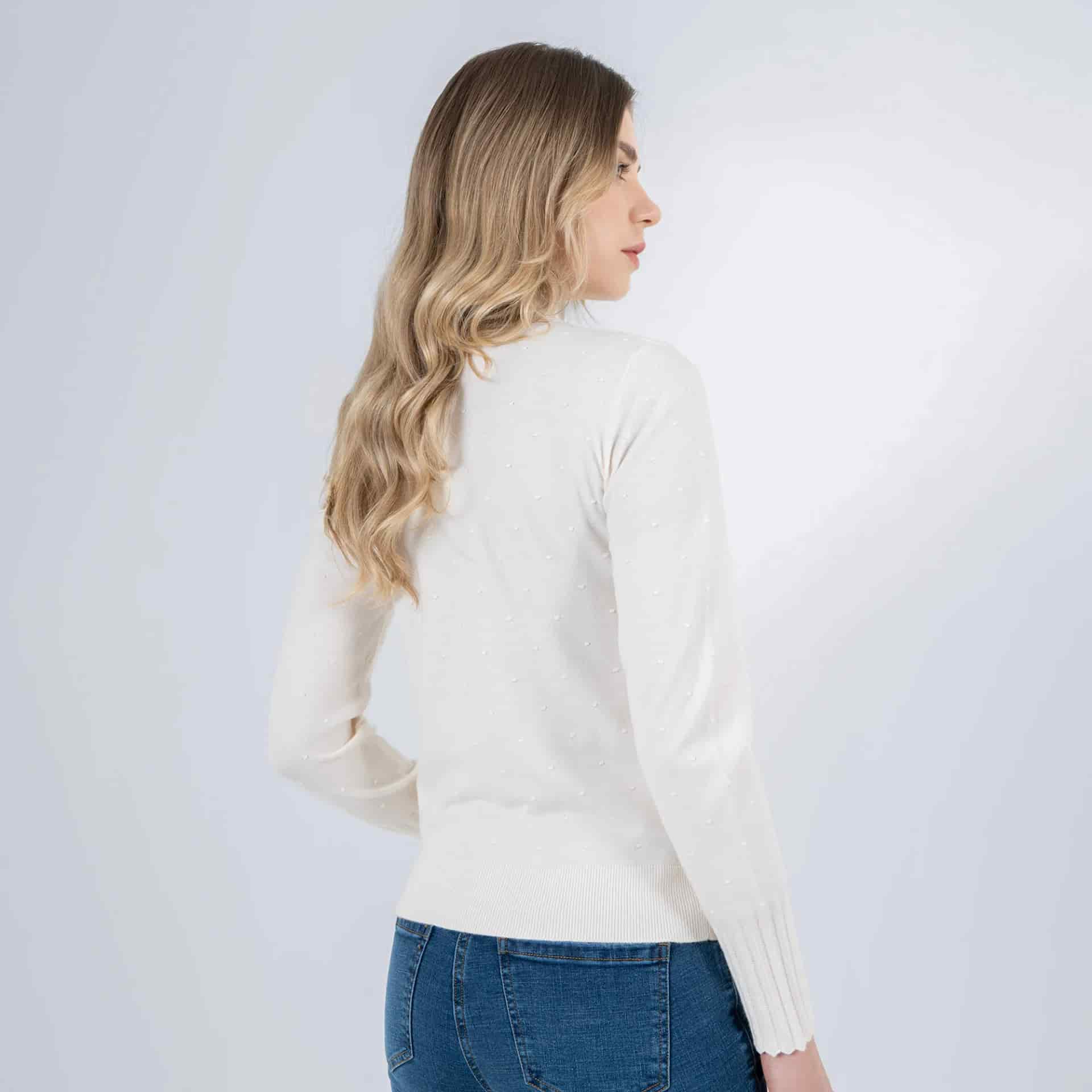 Sweater textura pepas cuello redondo manga larga - miniatura 12