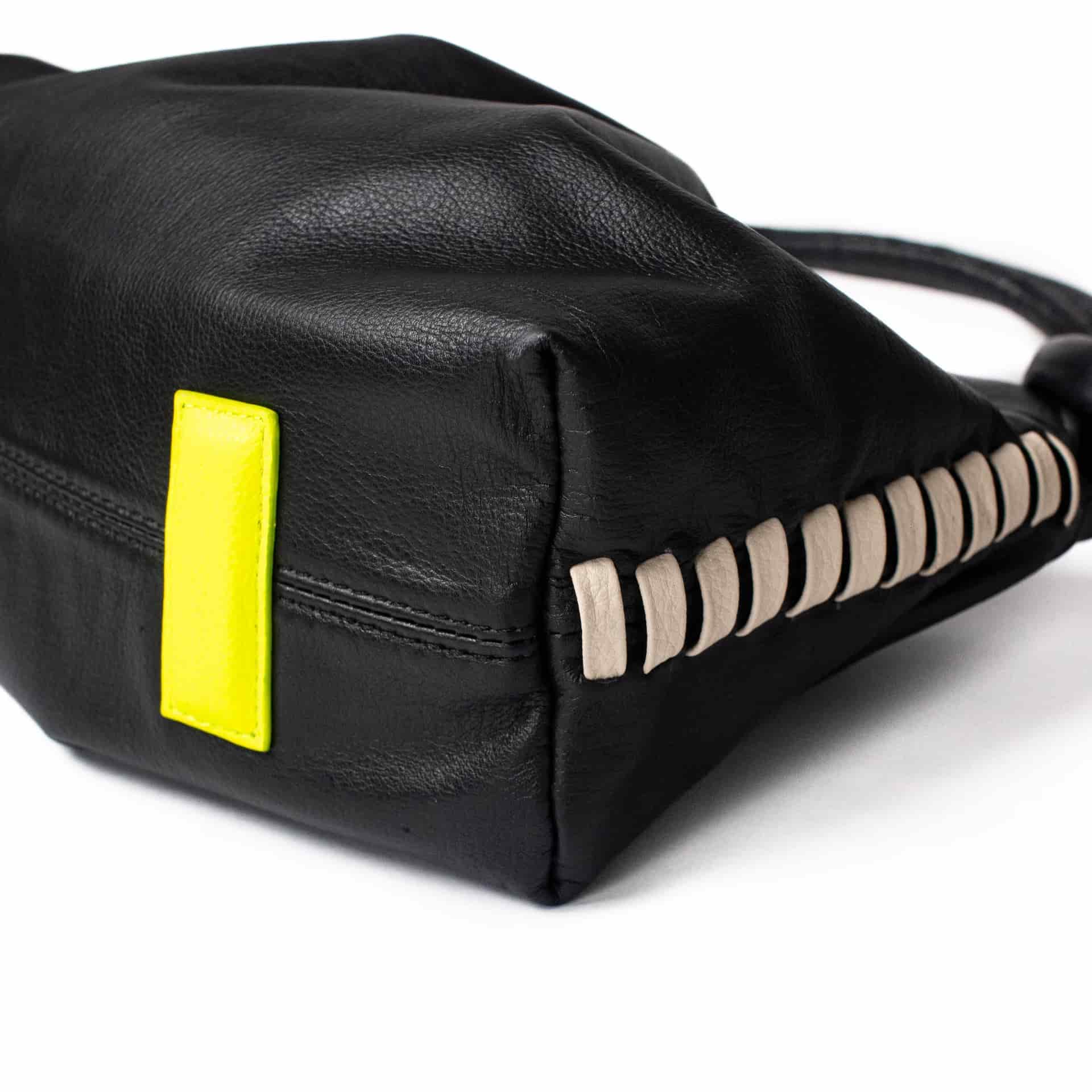 CHUNKIE baguette BAG - black x beige weave - miniatura 3