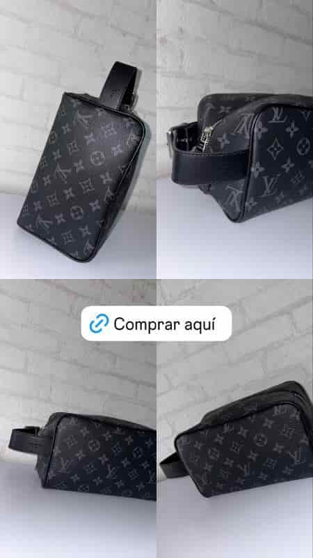 NECESER LOUIS VUITTON NEGRO CON GRIS - miniatura 2